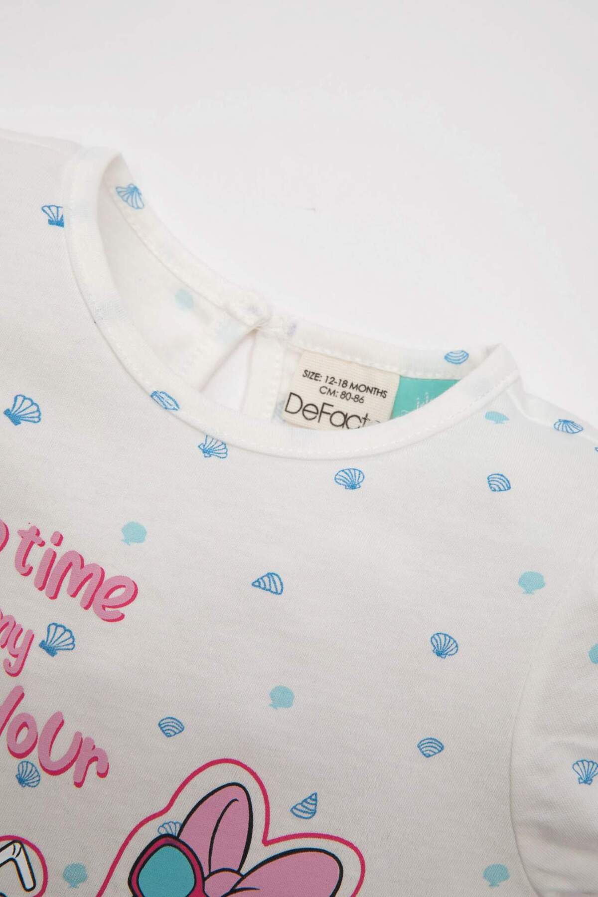 Defacto Kız Bebek Pijama Takım Daisy Duck Penye Kısa Kollu Üst Beli Lastikli Şort Alt C5070A524HS fotoğrafı 2 (önizleme)