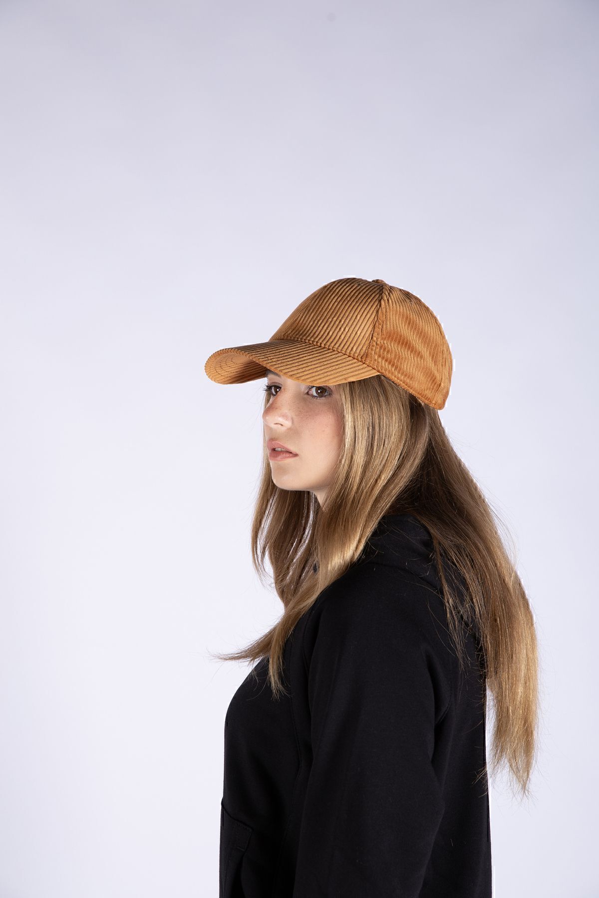 Nordbron-Unisex Χάλκινο 100% βαμβακερό βελούδινο καπέλο με μισή επένδυση Δερμάτινη ετικέτα Λεπτομερές επίπεδο ρυθμιζόμενο καπάκι 4