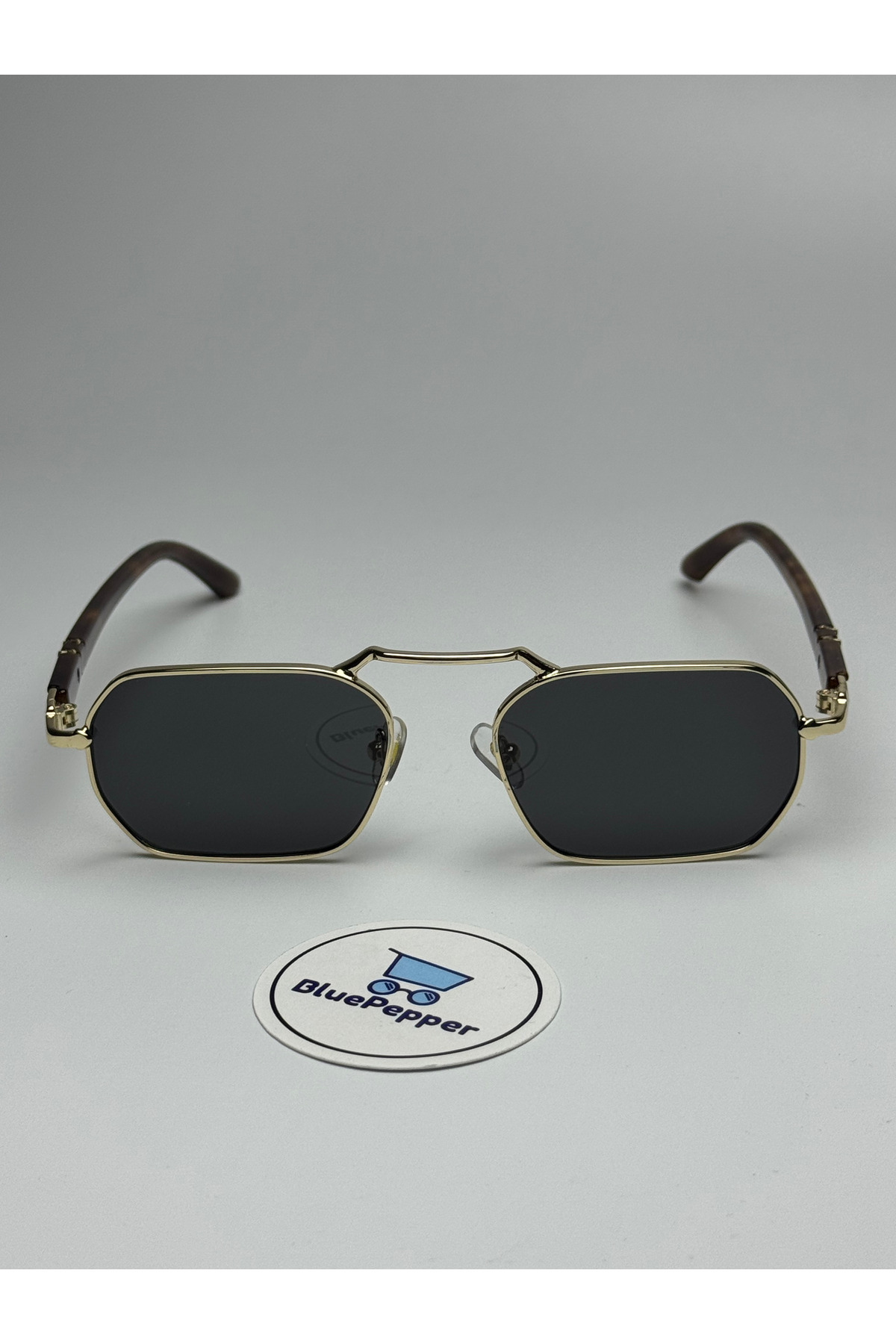 BluePepper  EŞREF TEK MODEL GÜNEŞ GÖZLÜĞÜ - KAHVE SAP - SİYAH CAM - UV400 KORUMALI- 55 EKARTMAN - Görsel 3