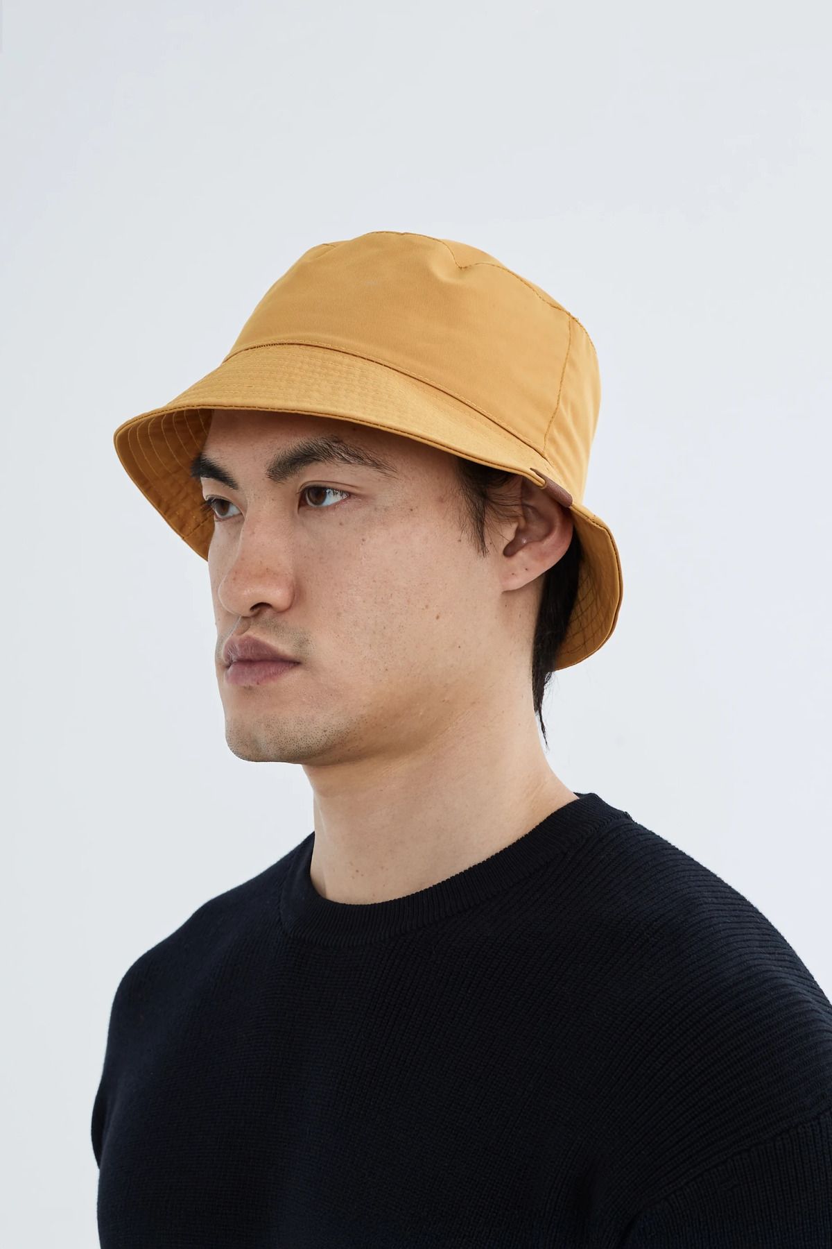 Nordbron-Unisex Mustard Moena Leather Label Detailed Bucket Hat Cotton Inner Lining with Sweatband Logo Bucket 2