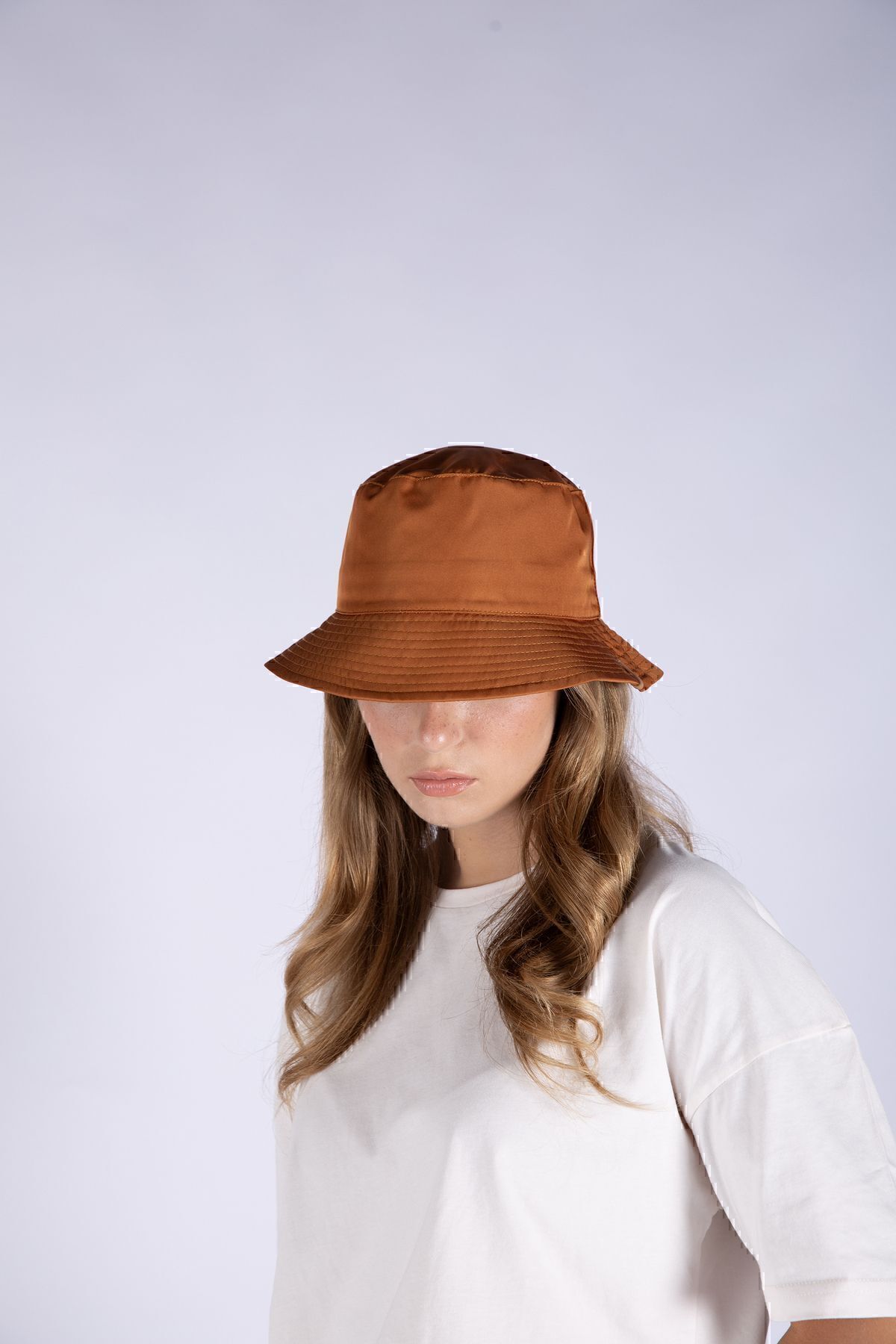 Nordbron-Unisex Bucket Hat - Copper Leather, Label Detailed, Cotton and Anti-Sweat Lining Summer Bucket 3