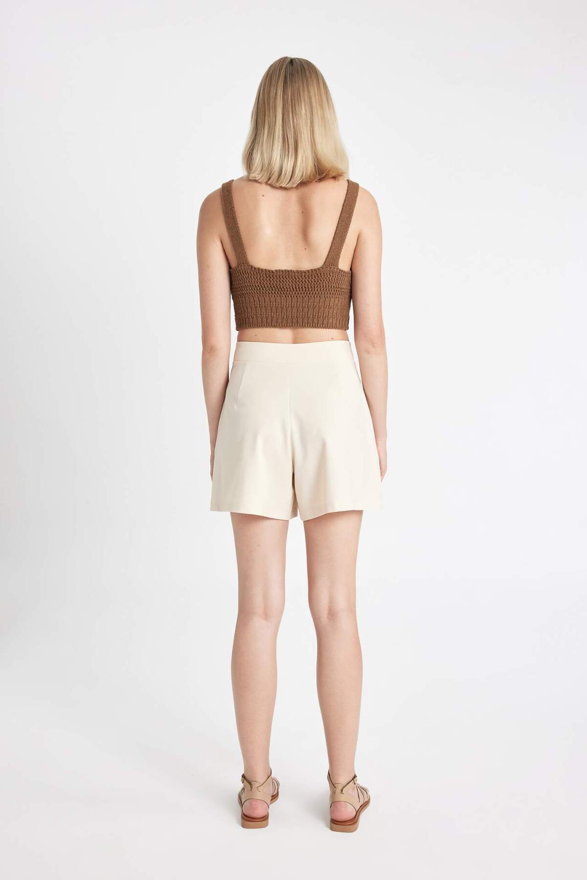 DeFacto-Regular Fit šortky s vysokým pasem a sklady D0963AX24SM 6