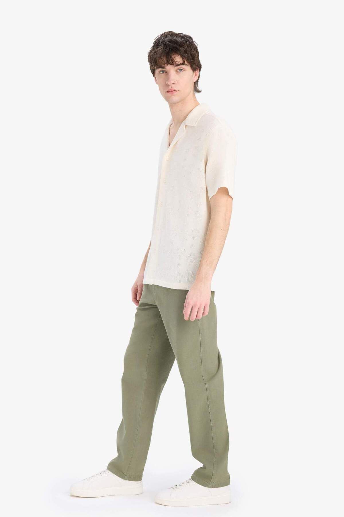 DeFacto-Lockere, entspannte Sommer-Leinenhose mit weitem Bein C2727ax24sm 3