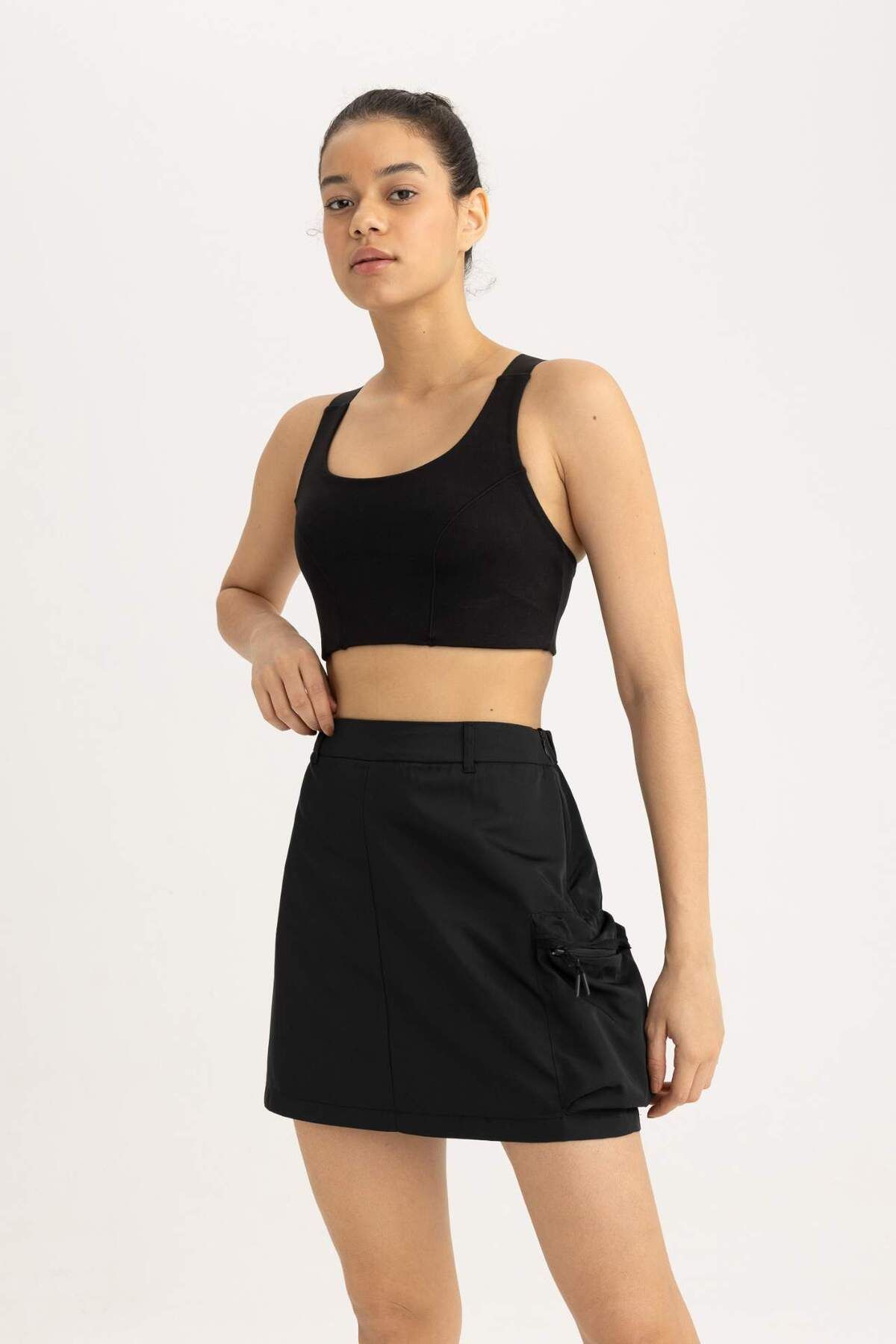 DeFacto-DeFactoFit - Standard Fit Mini Skirt C0502AX24SM 3