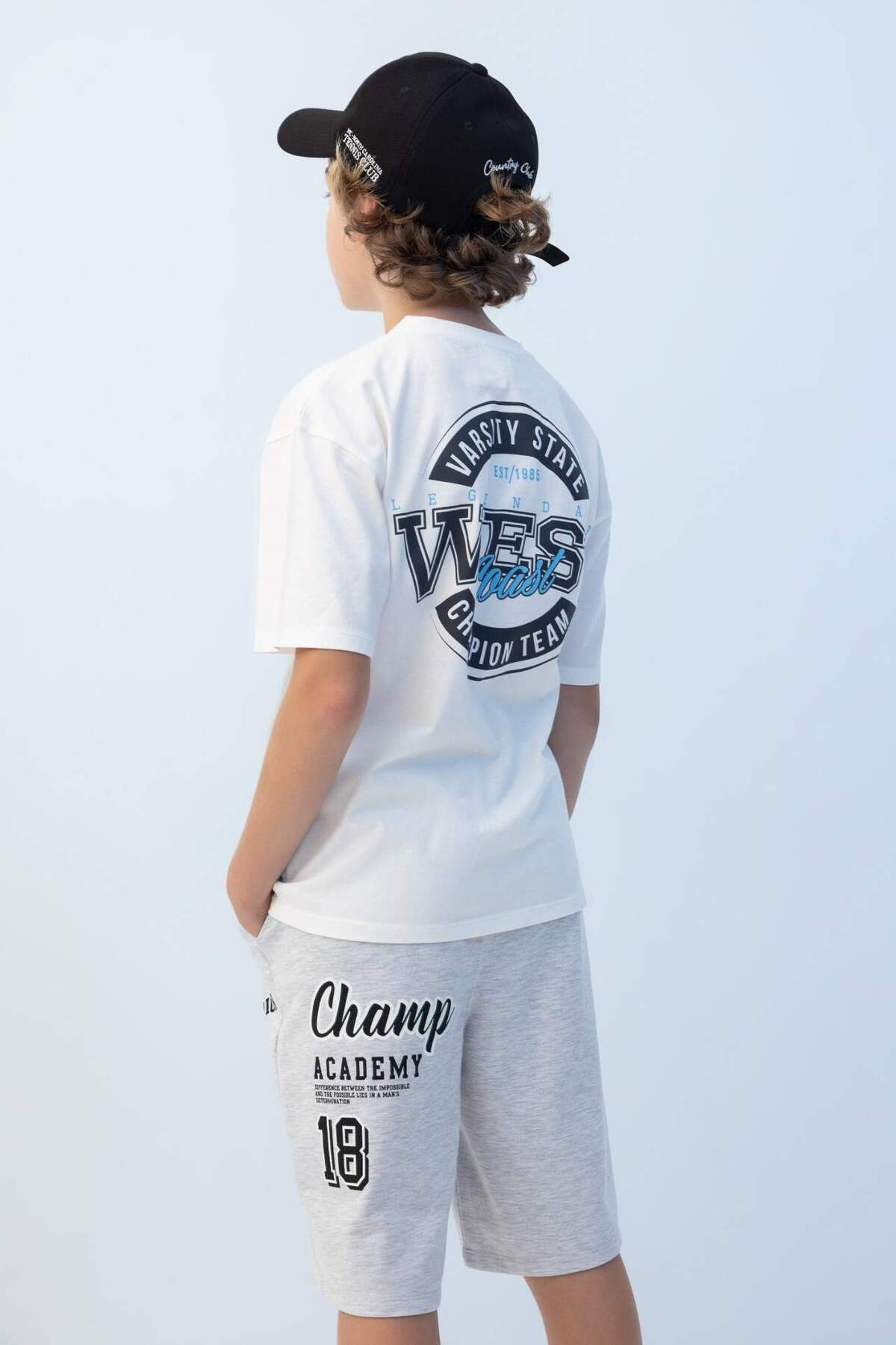 DeFacto-Boy's Oversize Wide Fit Printed Shorts C3896A824Hs 4