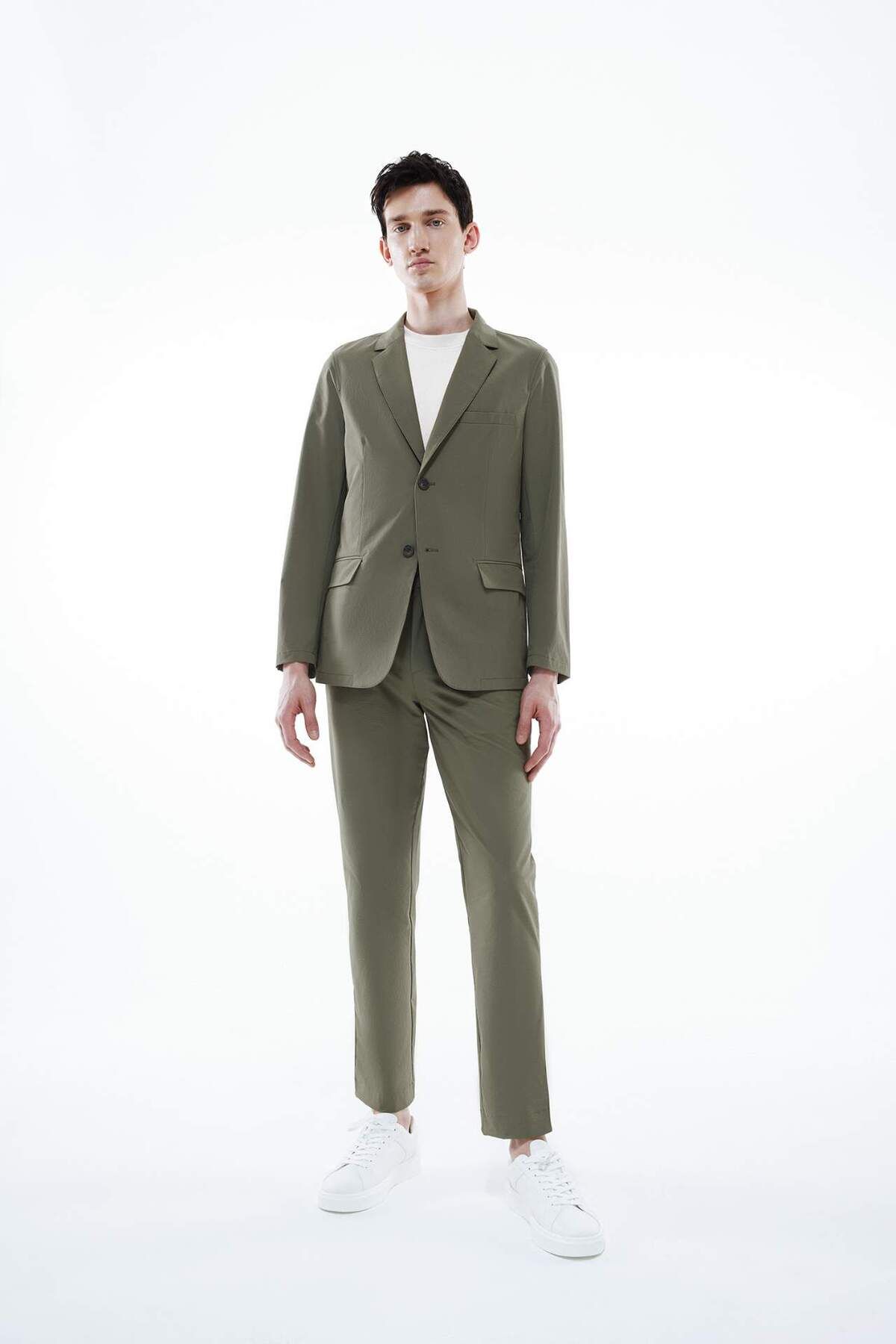 DeFacto-Regular Fit Jacket Collar Buttoned Lined Basic Plain Blazer Jacket B7179Ax24Sp 2