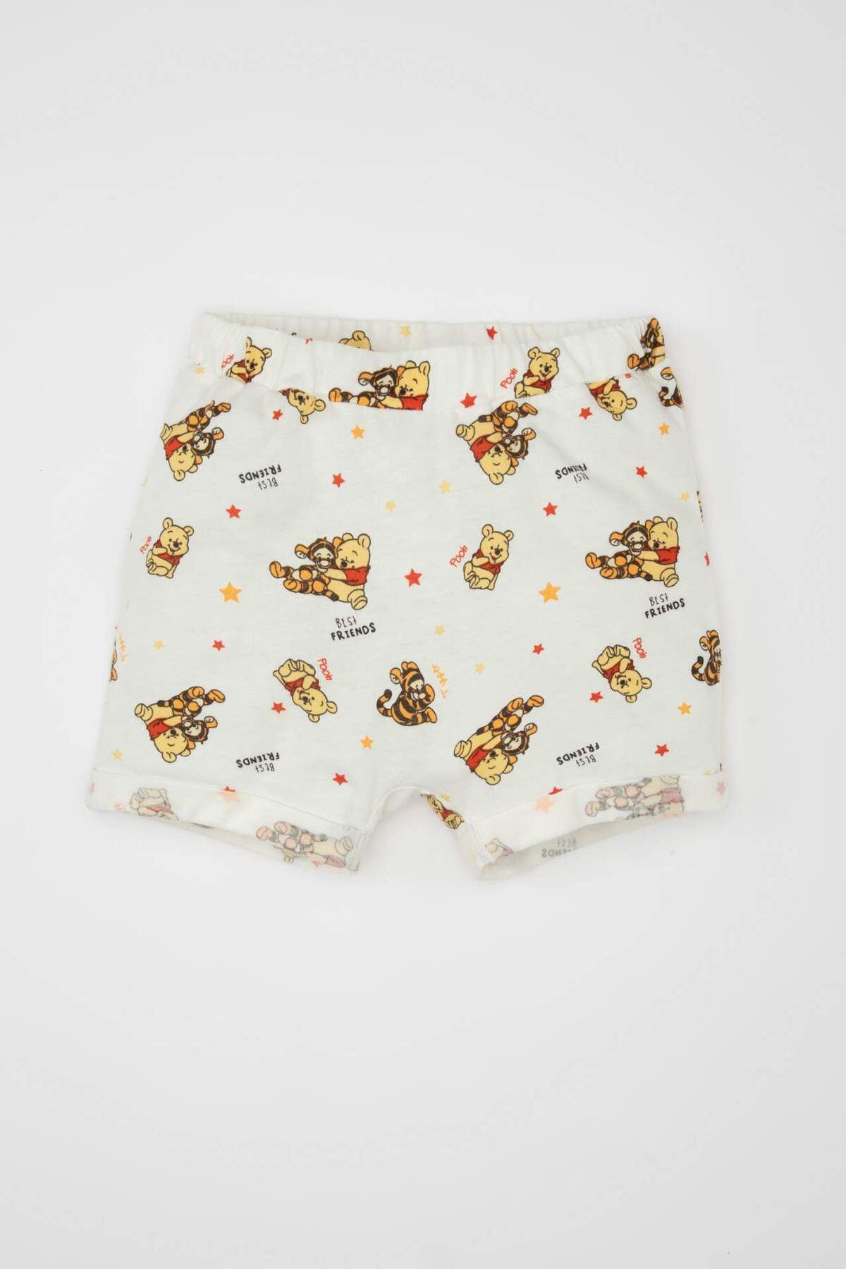 Defacto Erkek Bebek 2li Takım Disney Winnie The Pooh Penye Kısa Kollu Tişört Şort C2753A524SM fotoğrafı 2 (önizleme)