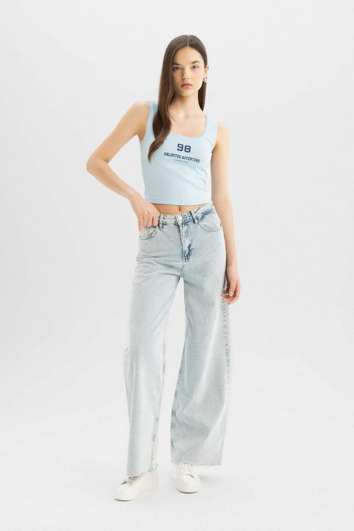 DeFacto-Coool Fitted Printed U-Neck Modal Singlet C8823AX24SM 5