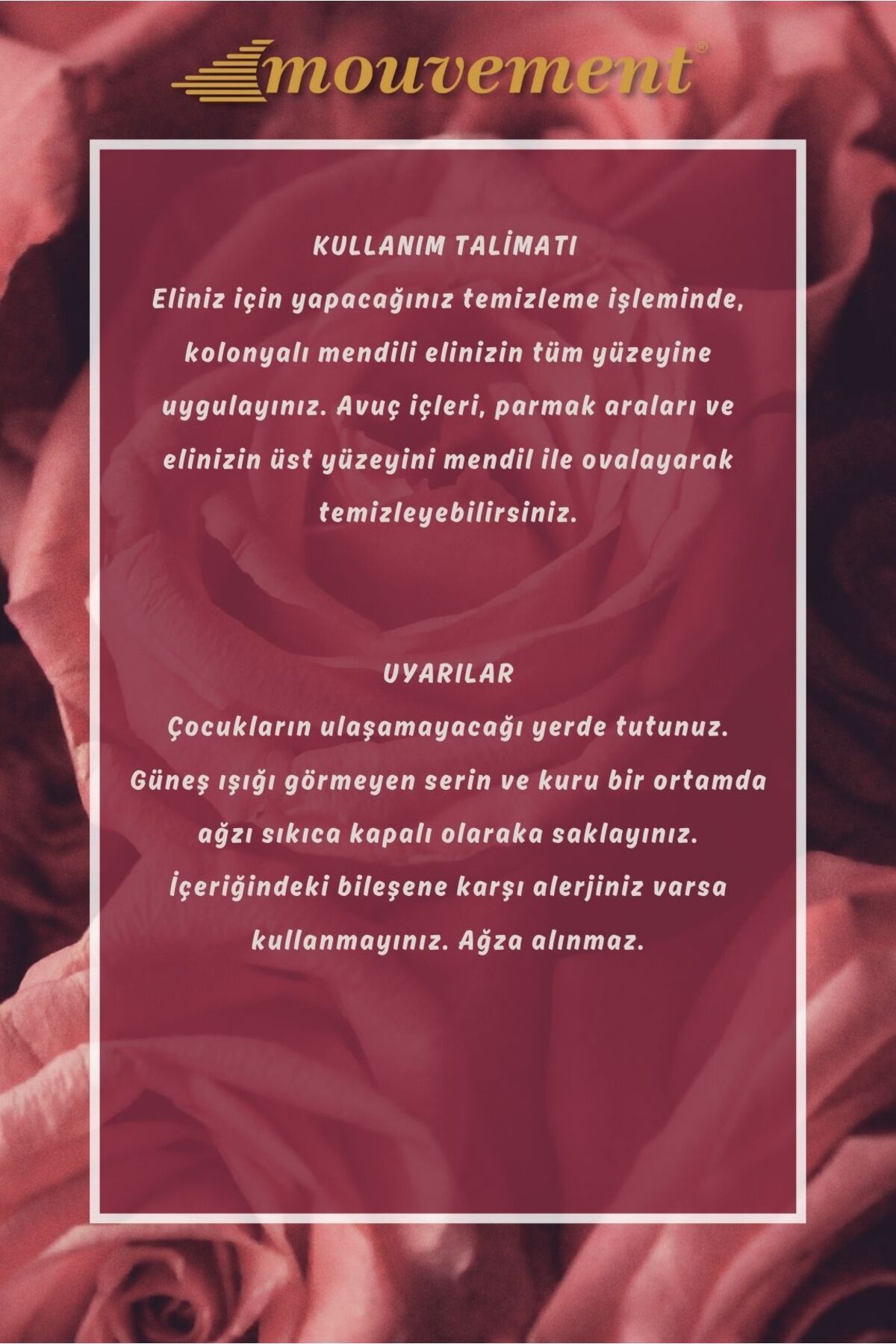 MOUVEMENT Pudra Kokulu 160'lı Kolonyalı Mendil: Yumuşak ve Huzurlu Dokunuş fotoğrafı 4 (önizleme)