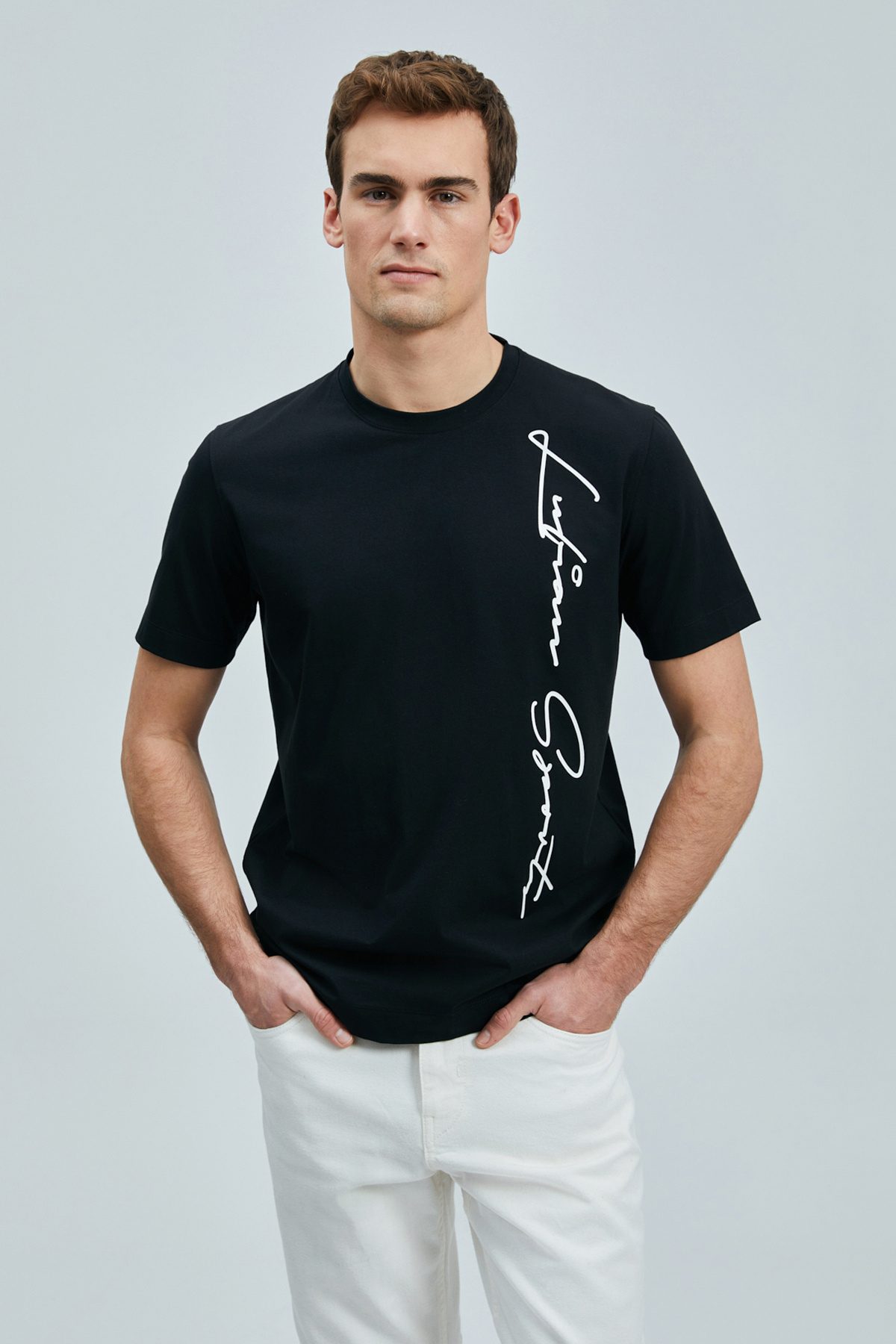 Lufian-Justin Modern Graphic T- Shirt Black 1