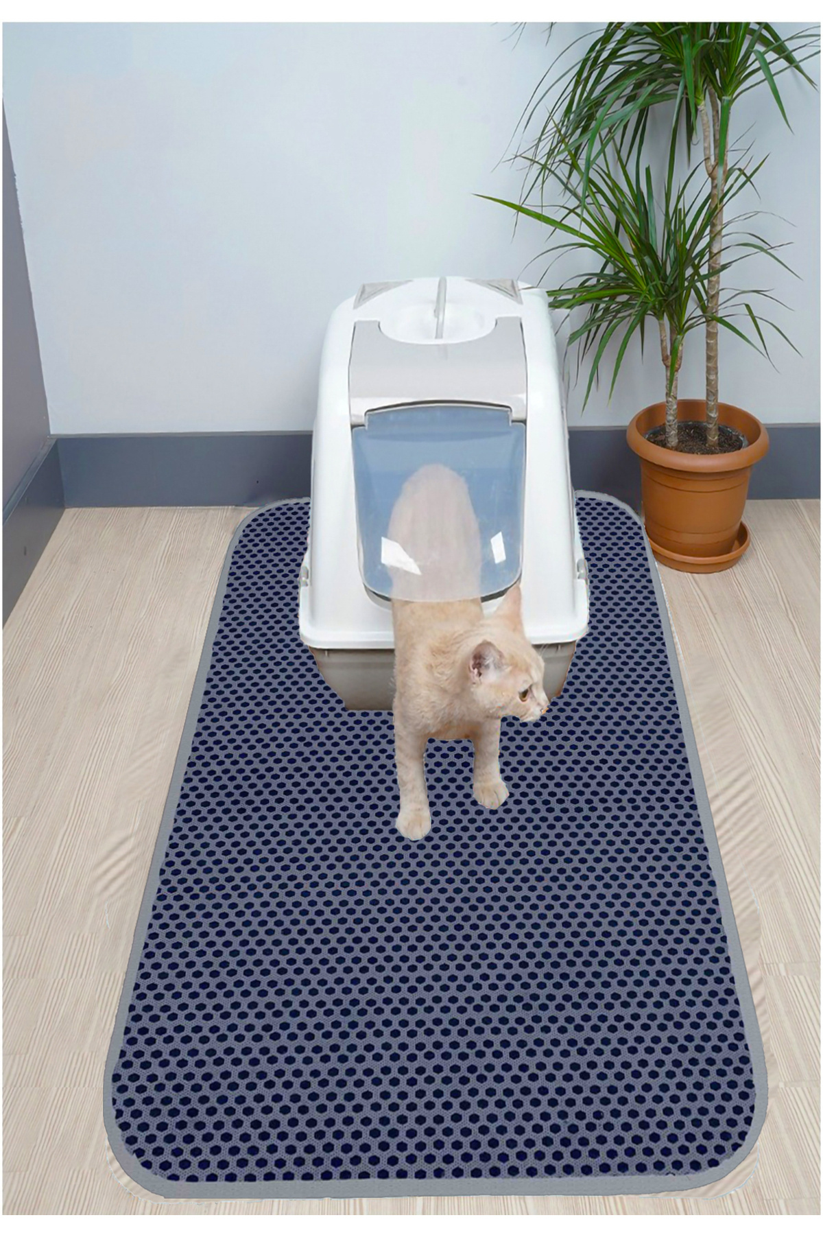 Genel Markalar Pati Cool Büyük Boy Kedi Tuvalet Önü Paspası 120x60 cm | Elekli, Çift Katlı, Kaymaz Taban