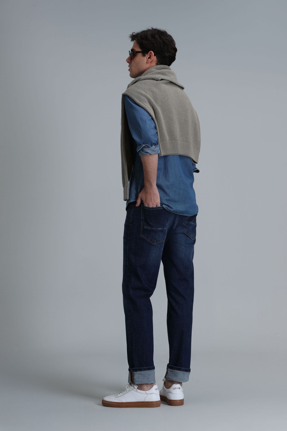 Lufian-Pantaloni Blue Regular Fit Anatol Smart Jean pentru bărbați 6