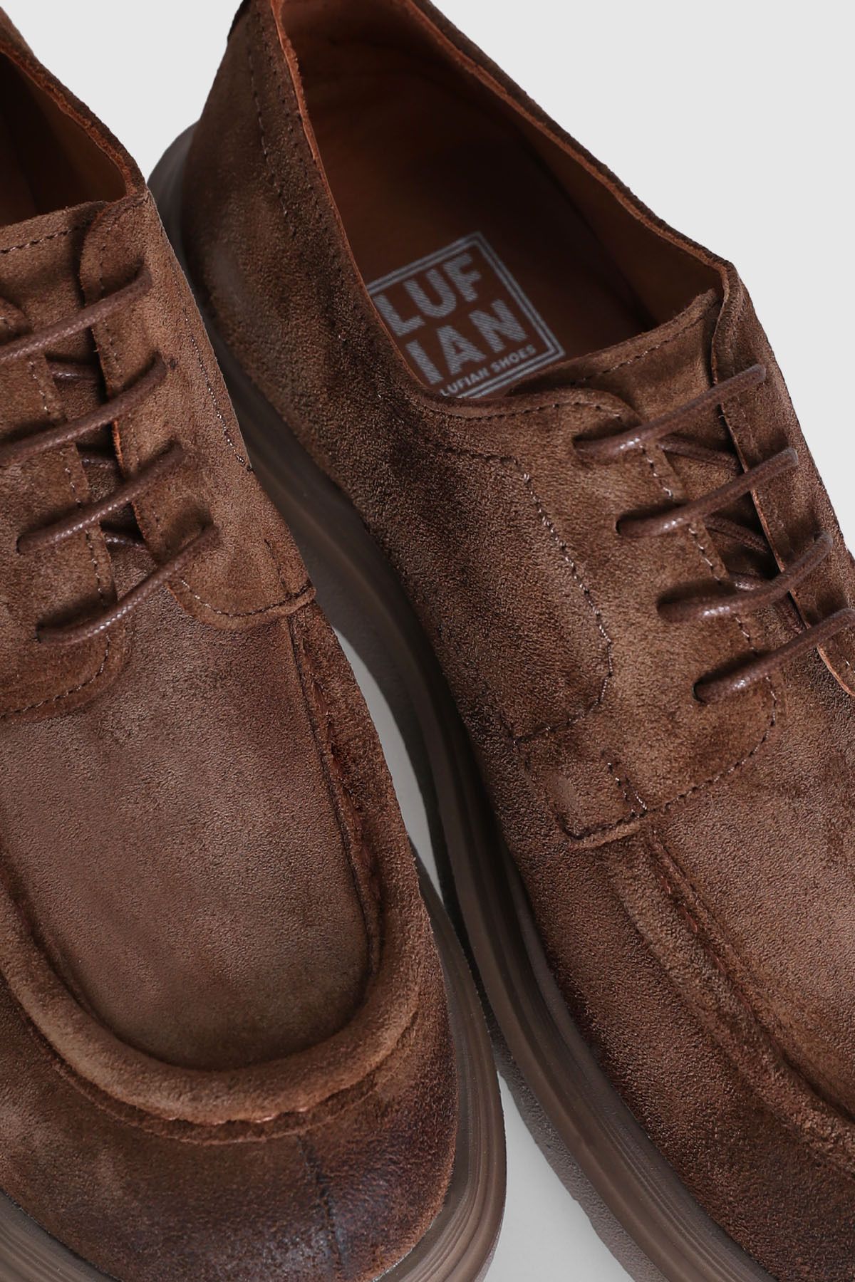Lufian-Logan Men's Leather Shoes Camel Hair 3