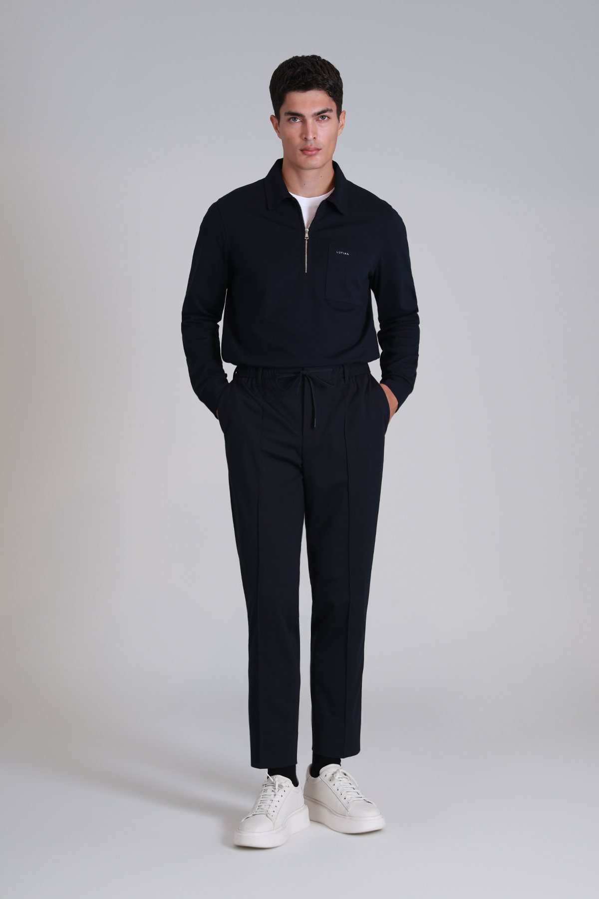 Lufian-Ανδρικό φούτερ Tardu Navy Blue 4