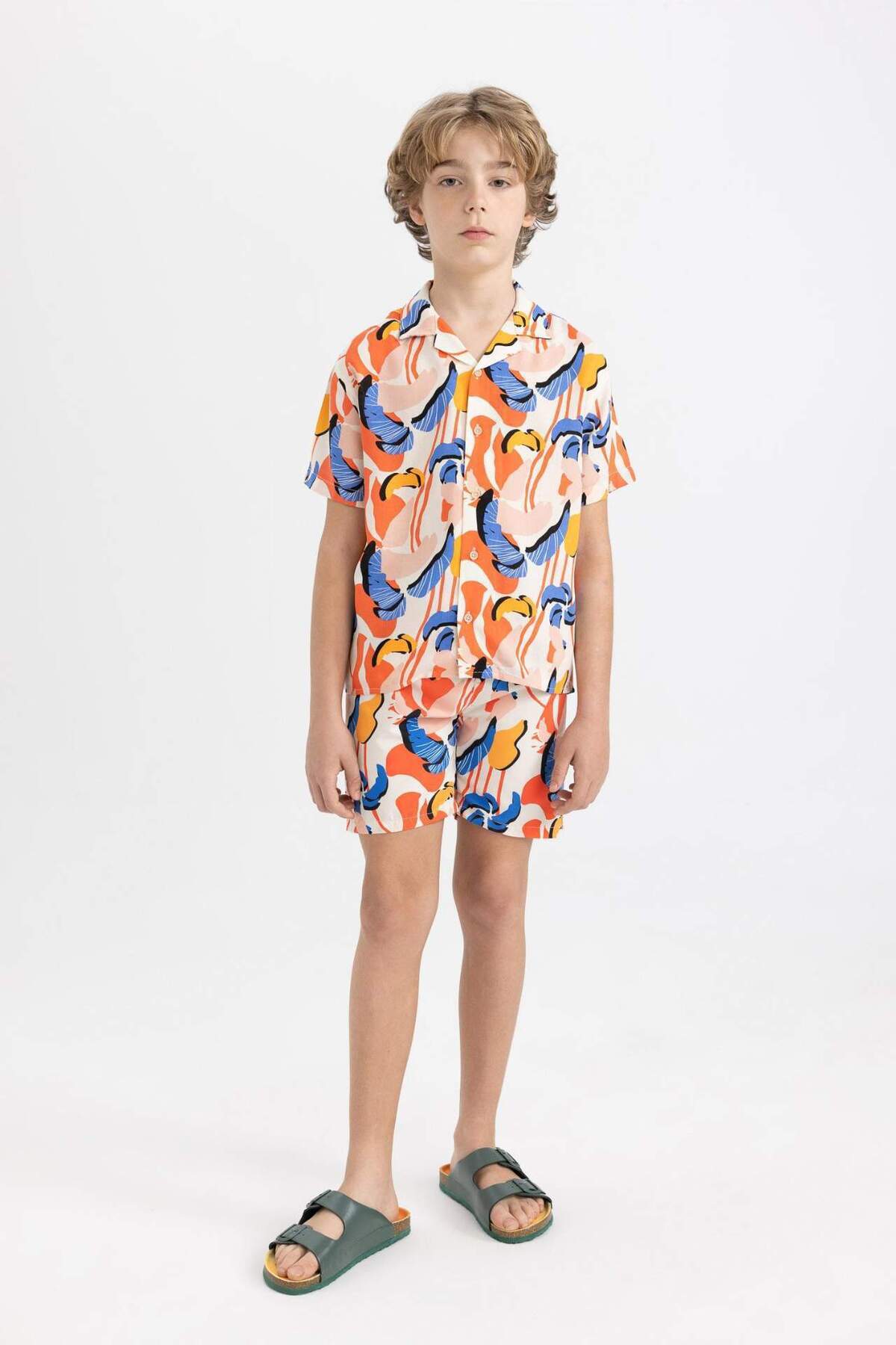 DeFacto-Boy's Patterned Swim Shorts C5564A824HS 1
