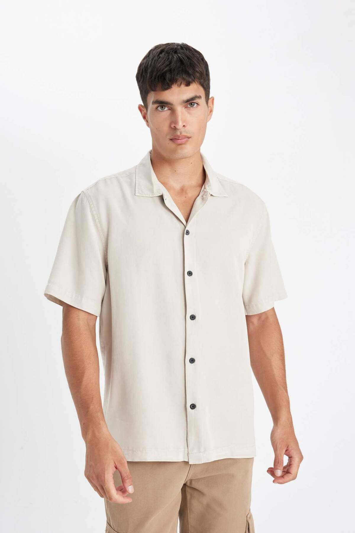 DeFacto-Relax Fit Letnia koszula polo z bawełny z krótkim rękawem C7394AX24SM 5