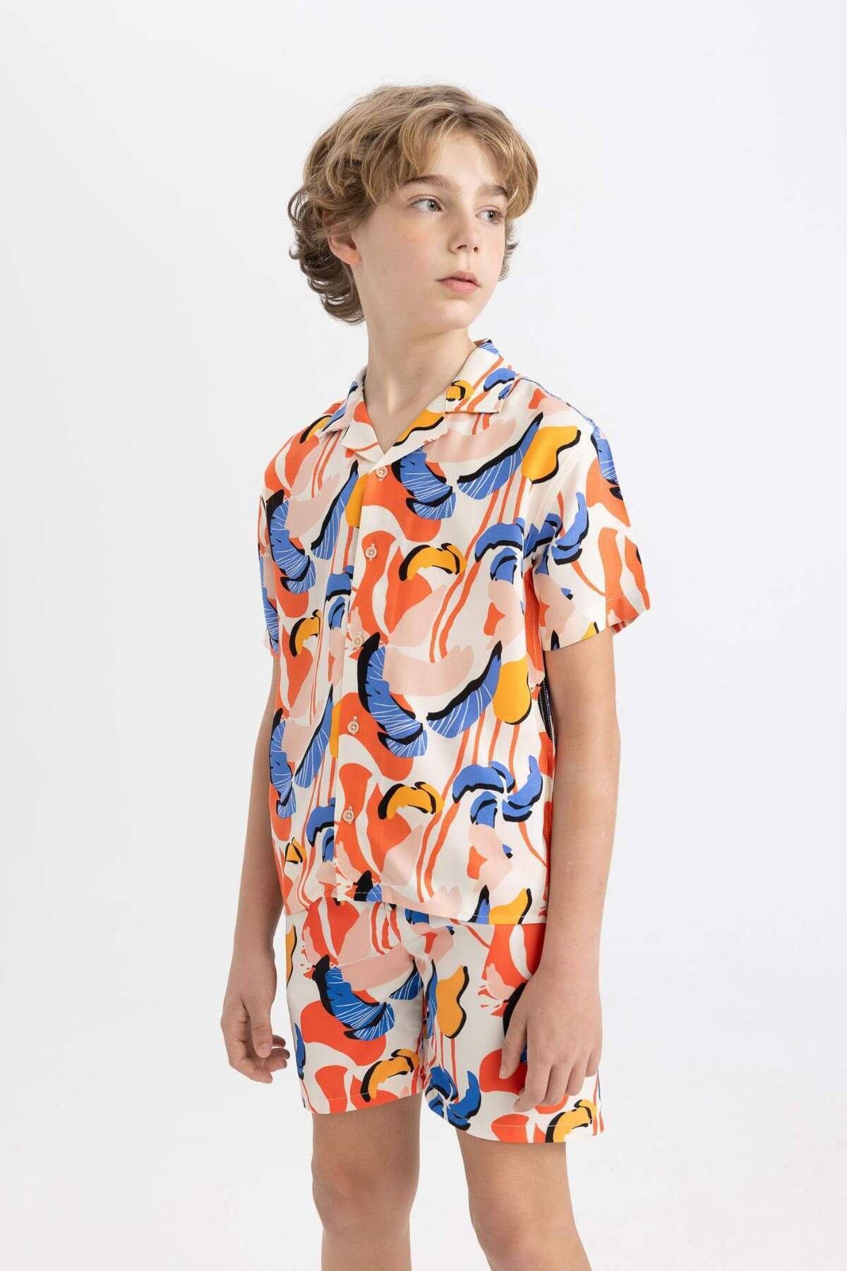 DeFacto-Boy's Patterned Swim Shorts C5564A824HS 4