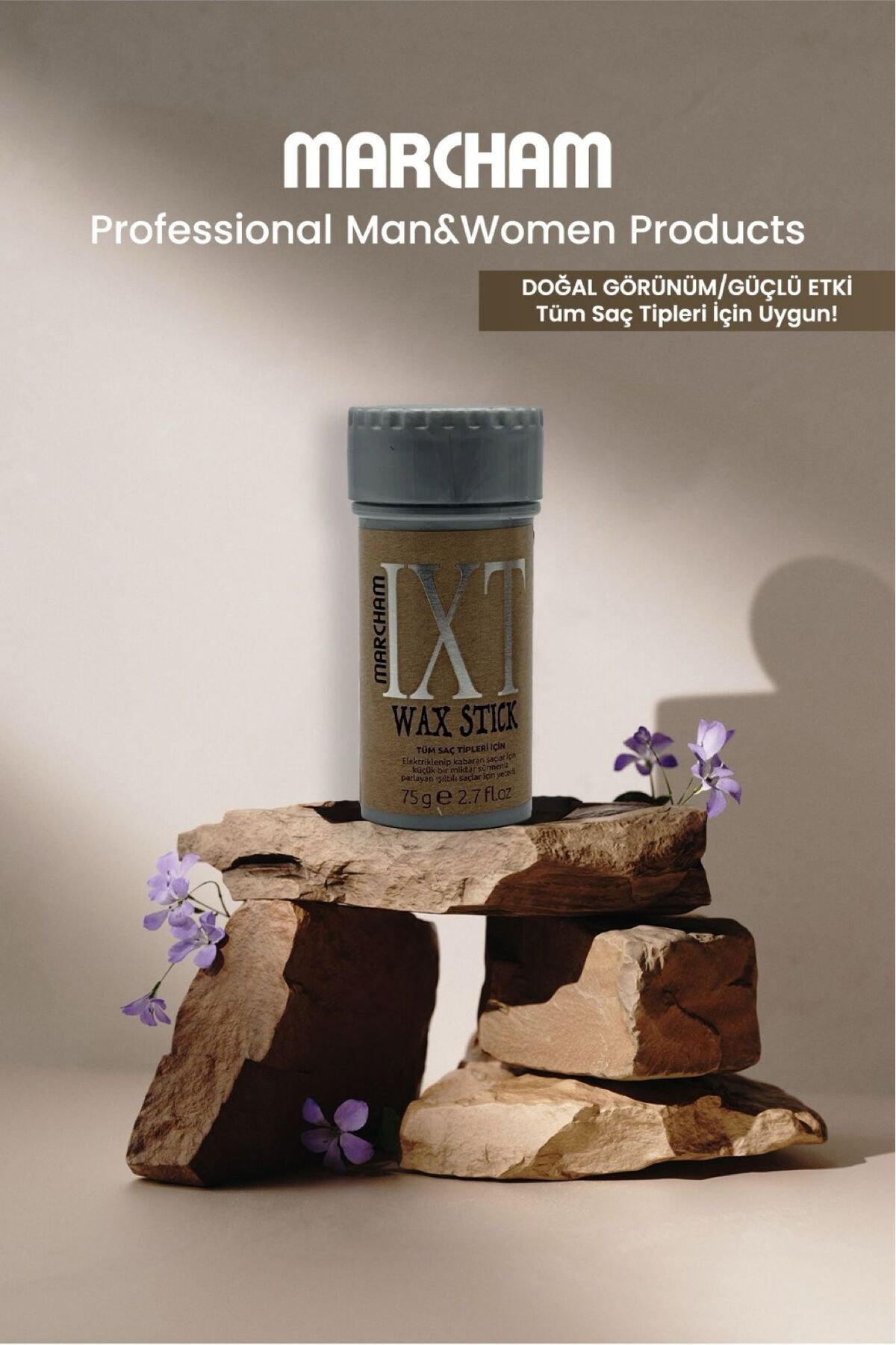 Hair Wax Stick 75gr - Saç Sabitleyici + Topuz Fırçası 2'li SET — MerWax426 — تصویر 3 از 3