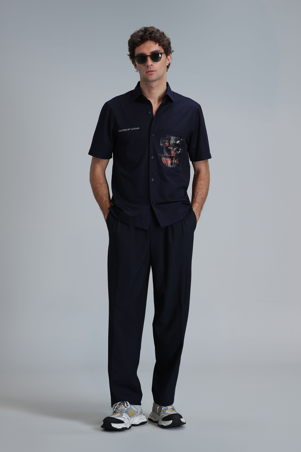 Lufian-Look Чоловічий - Regular Fit Синя Basic Сорочка 2
