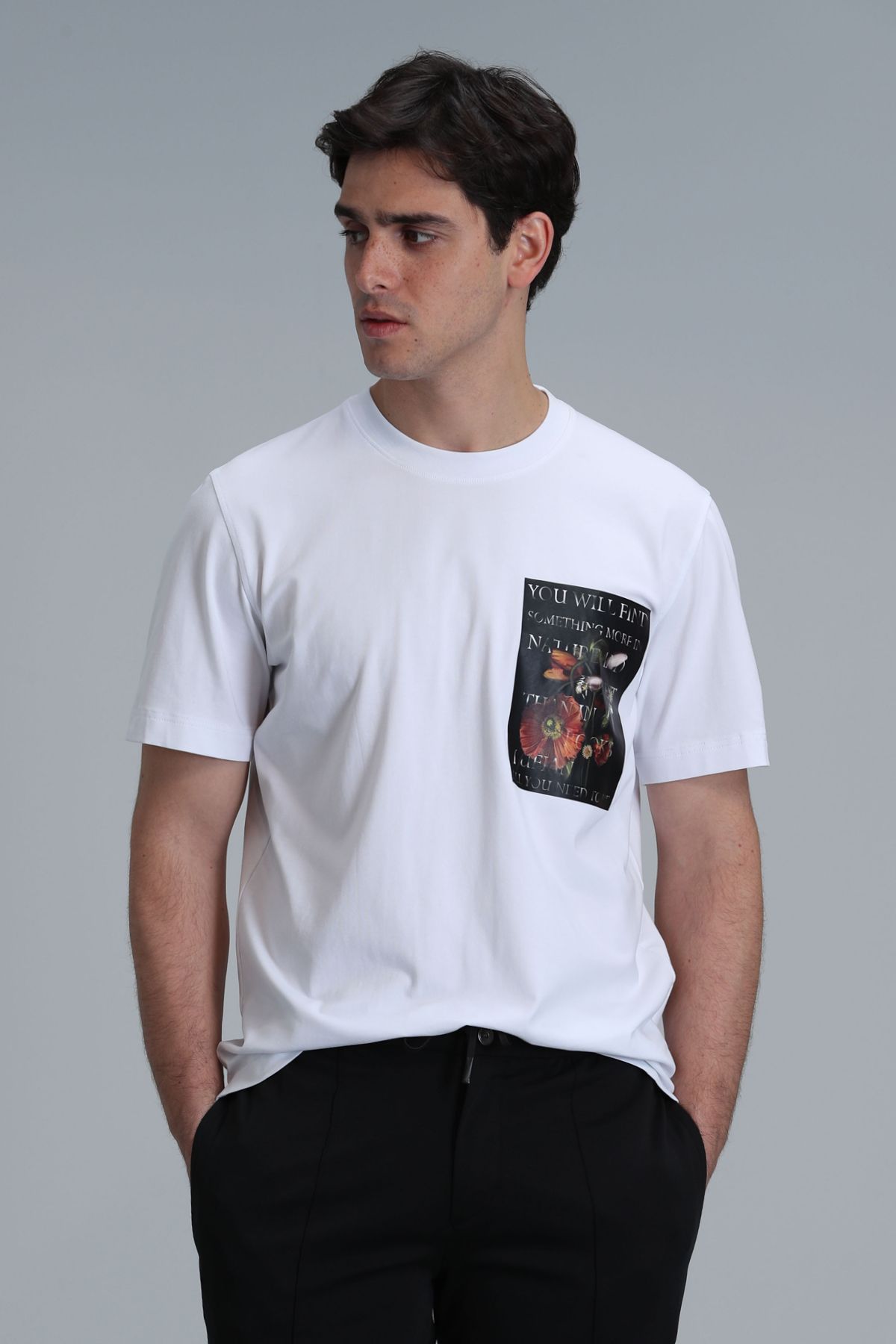 Lufian-Exotic Modern Graphic T- Shirt White 5