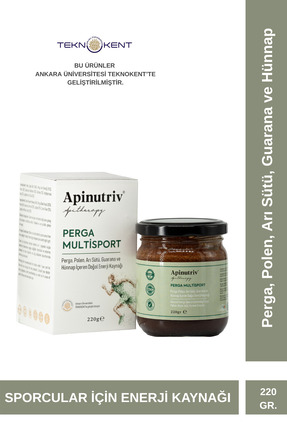 Apinutriv Perga Multisport Polen, Arı Sütü, Guarana ve Hünnap içeren Doğal En...