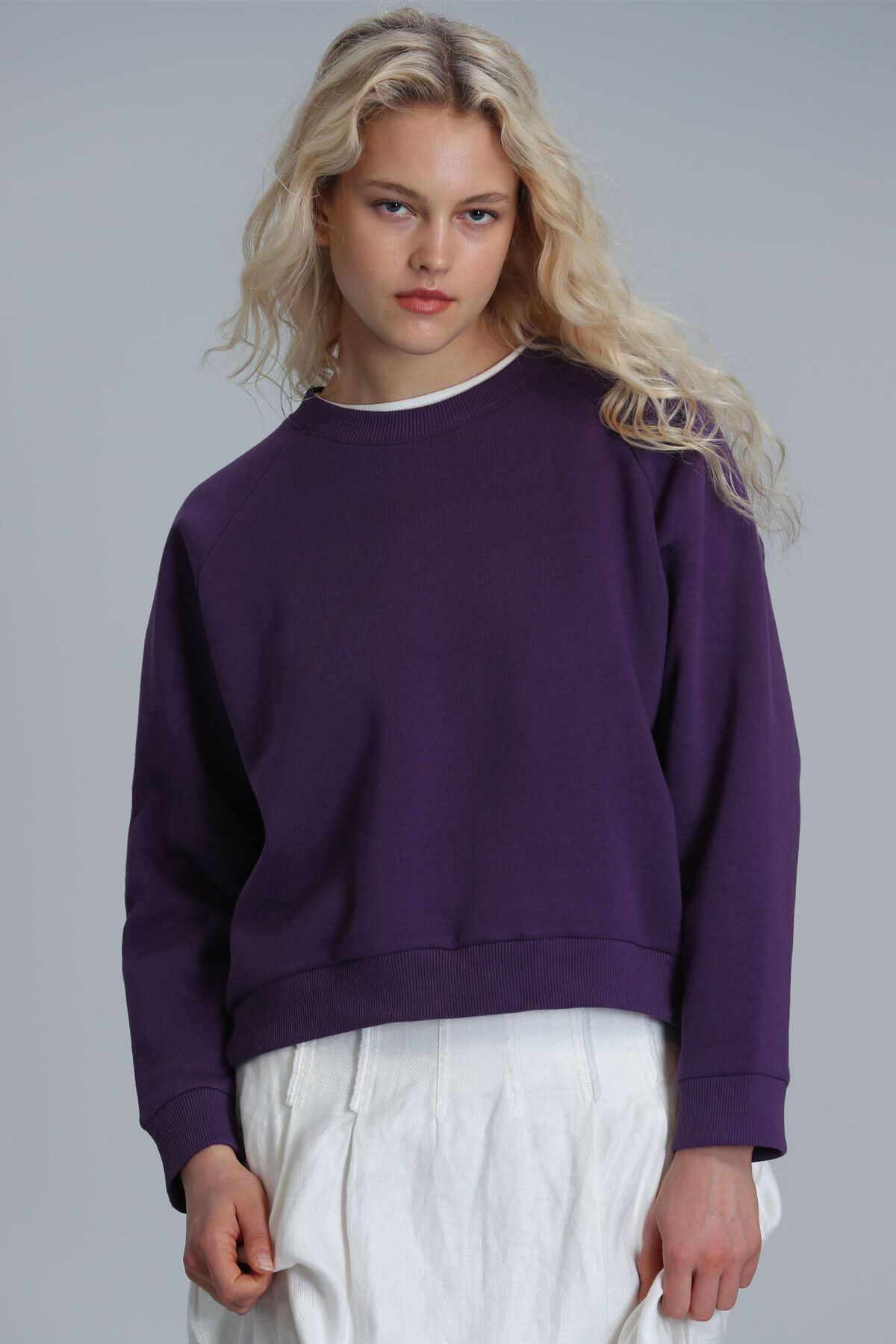 Lufian-Γυναικείο πλεκτό φούτερ Uwen Plum Color 3