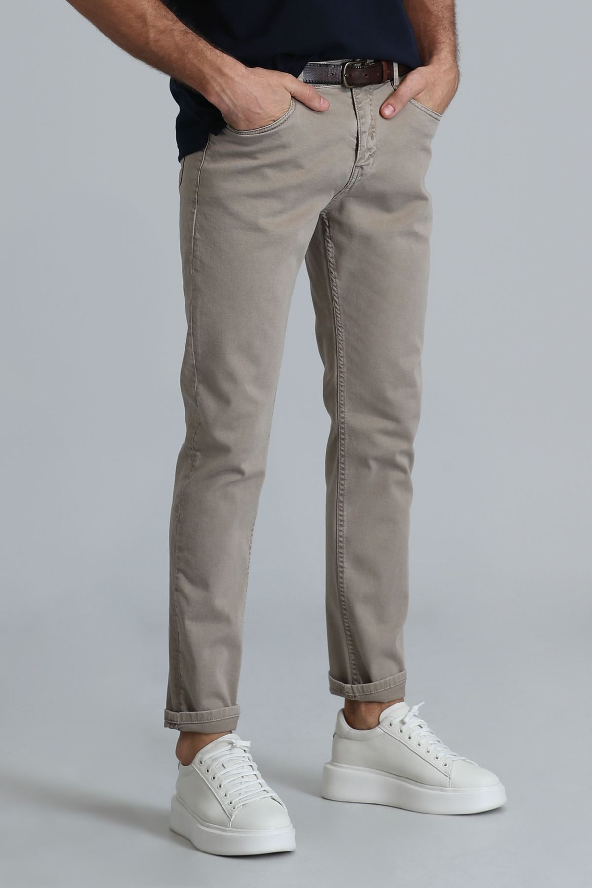Lufian-Helt Sport 5 Pocket Men's Trousers Slim Fit Camel Hair 2
