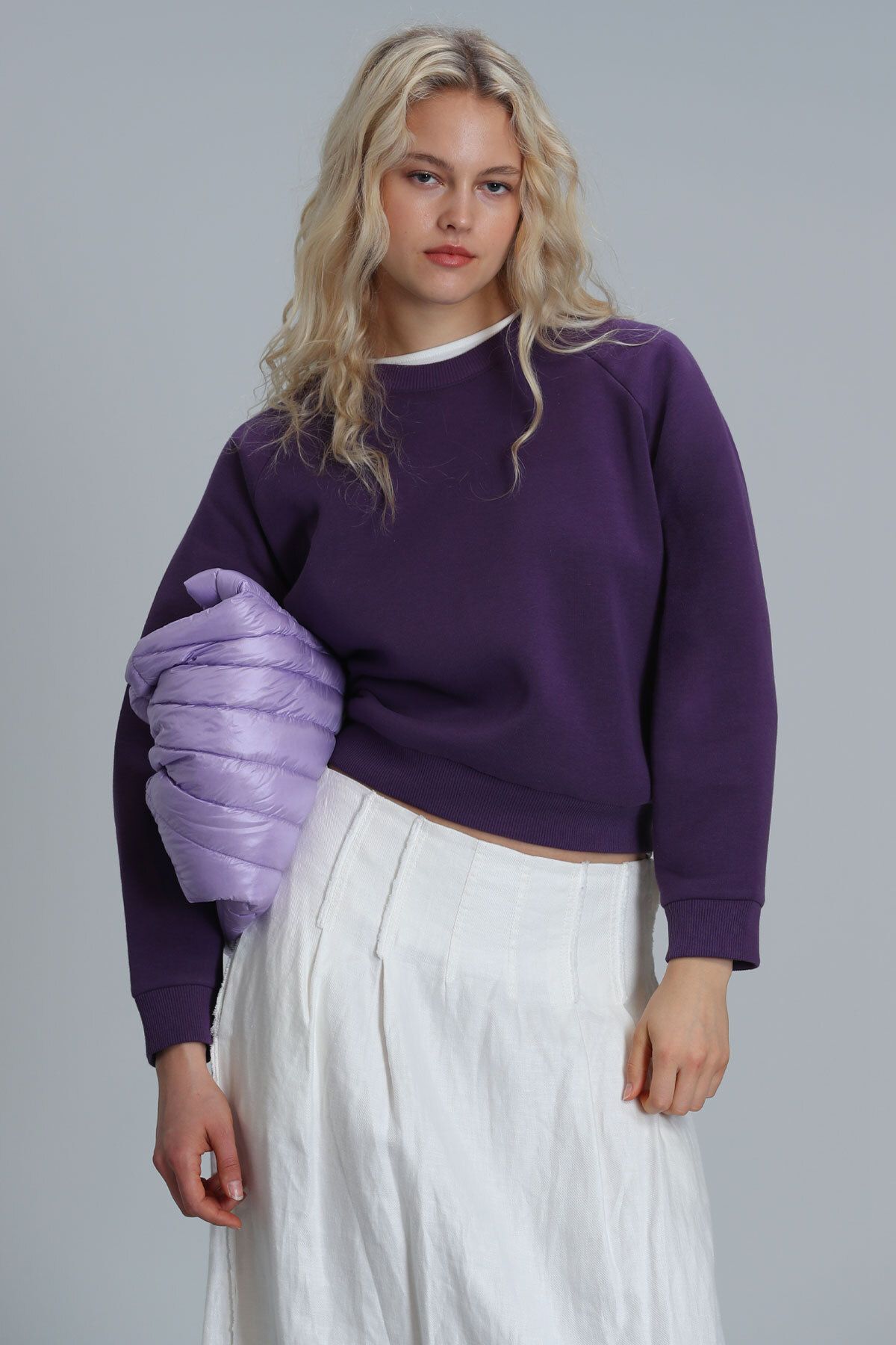 Lufian-Γυναικείο πλεκτό φούτερ Uwen Plum Color 4