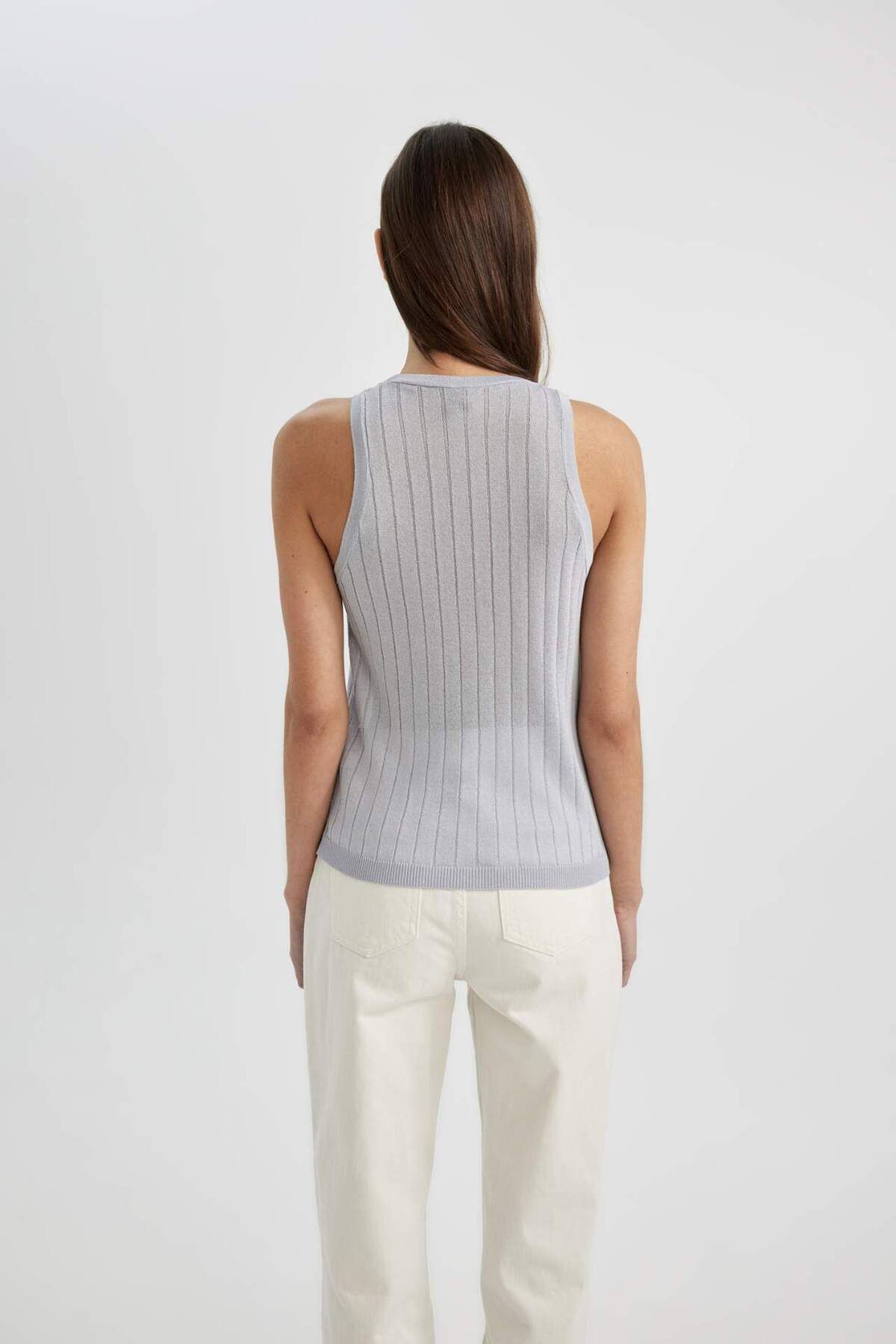 DeFacto-Regular Fit Round Neck Knitwear Undershirt C7373Ax24Sm 5
