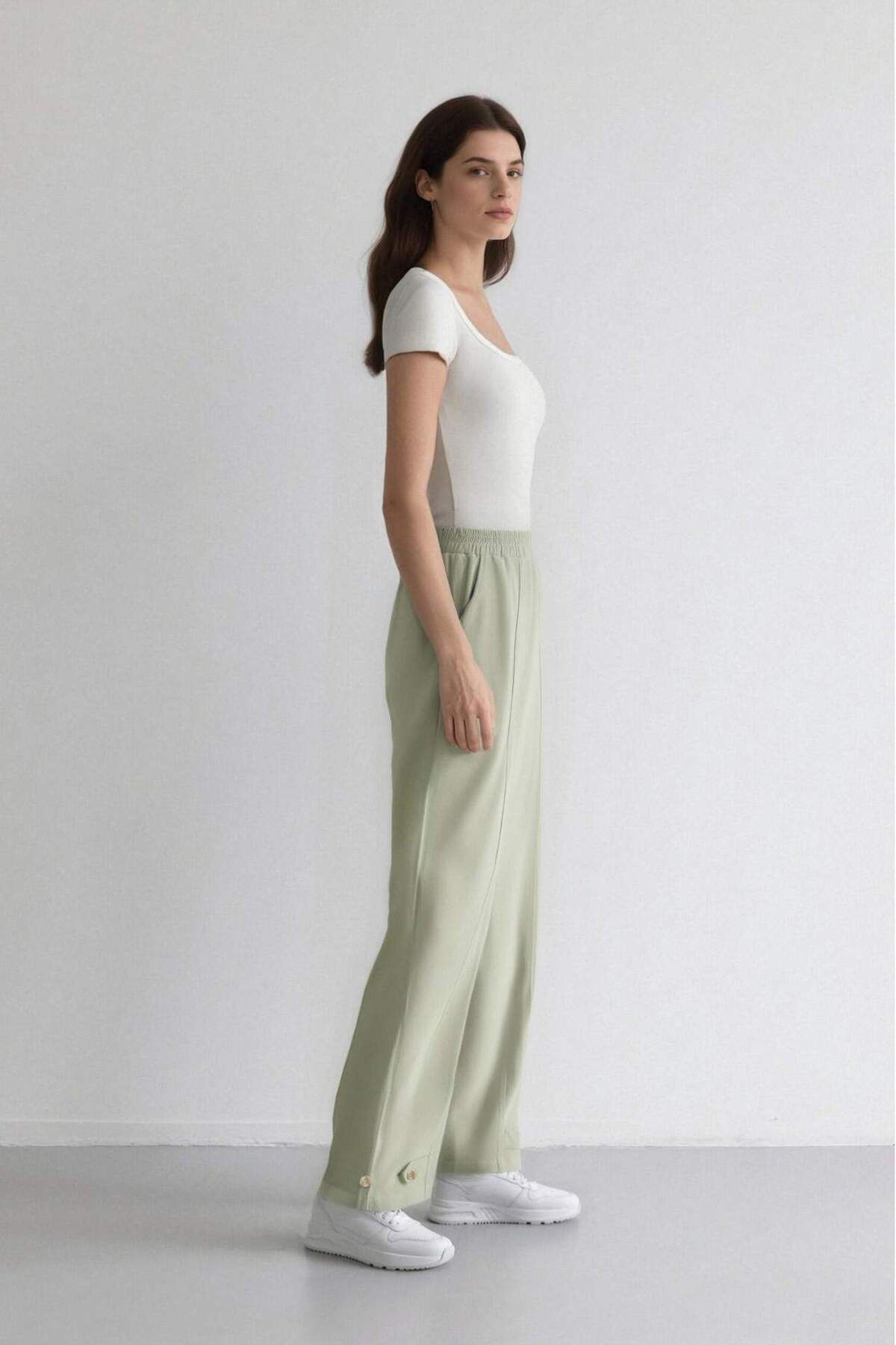 DeFacto-Linen Blend Basic Plain Harem Pants B7506Ax24Sp 5