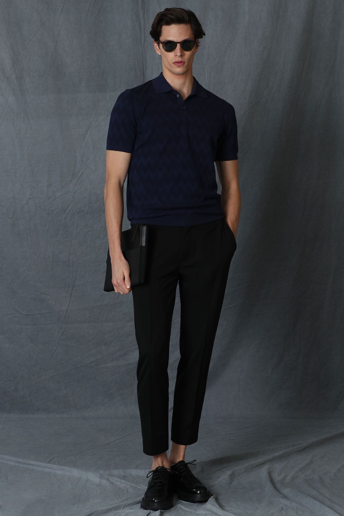 Lufian-Παντελόνι Simon Jogger Slim Fit Μαύρο 1