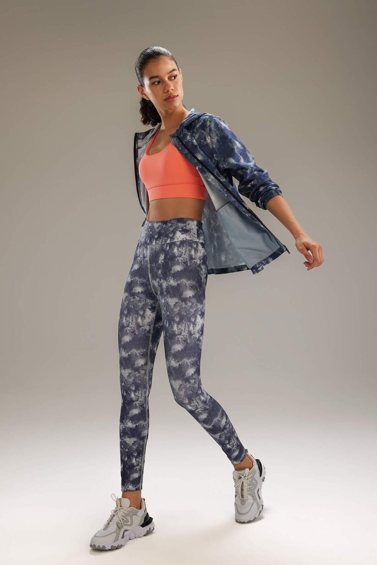 DeFacto-DeFactoFit Taillierte, gemusterte, taillierte Sport-Leggings B4578AX24SP 3