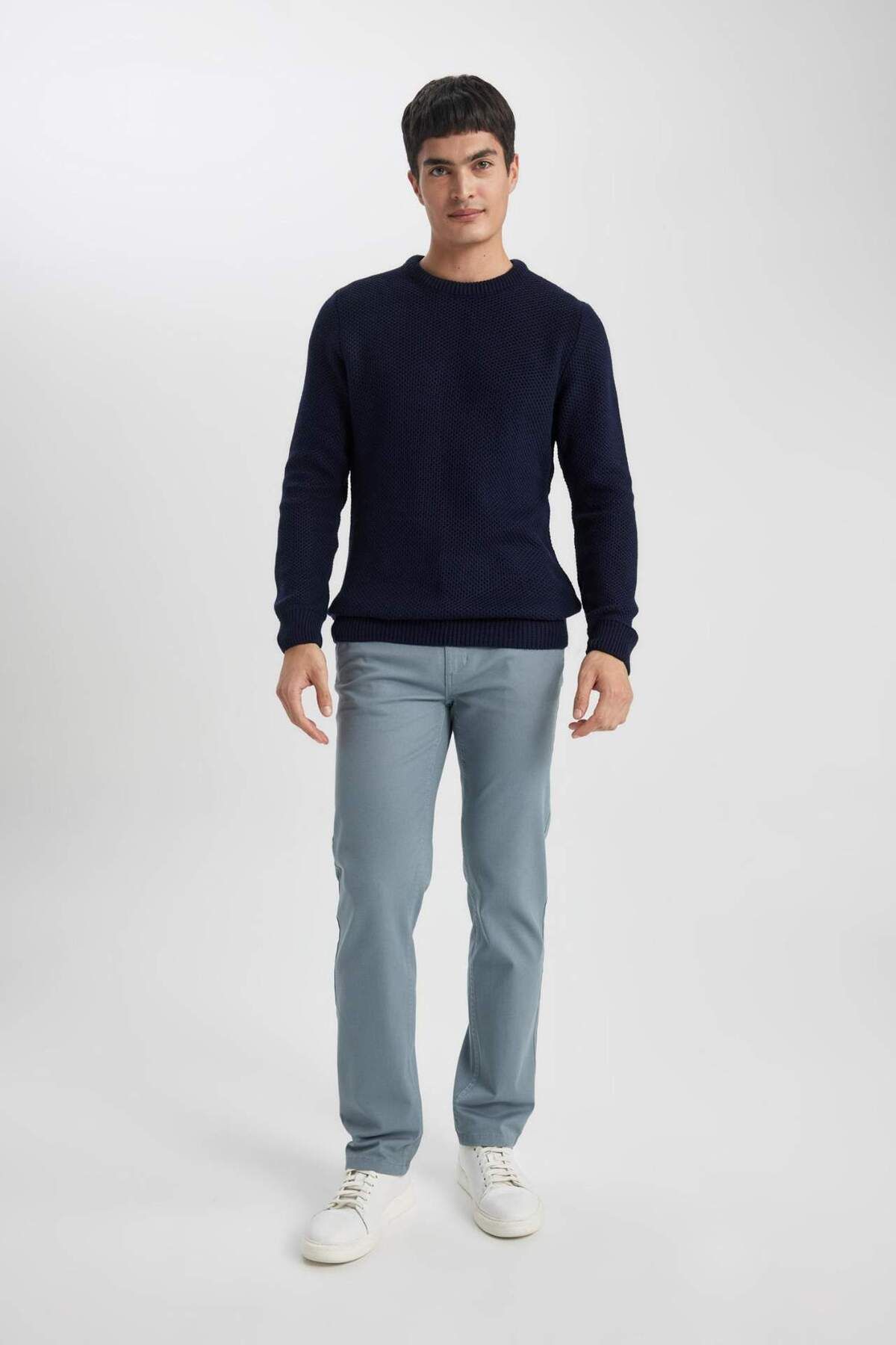 DeFacto-Pantaloni chino din pânză de gabardină, cu buzunar cu fermoar, cu tăiere obișnuită B2088ax24sp 7