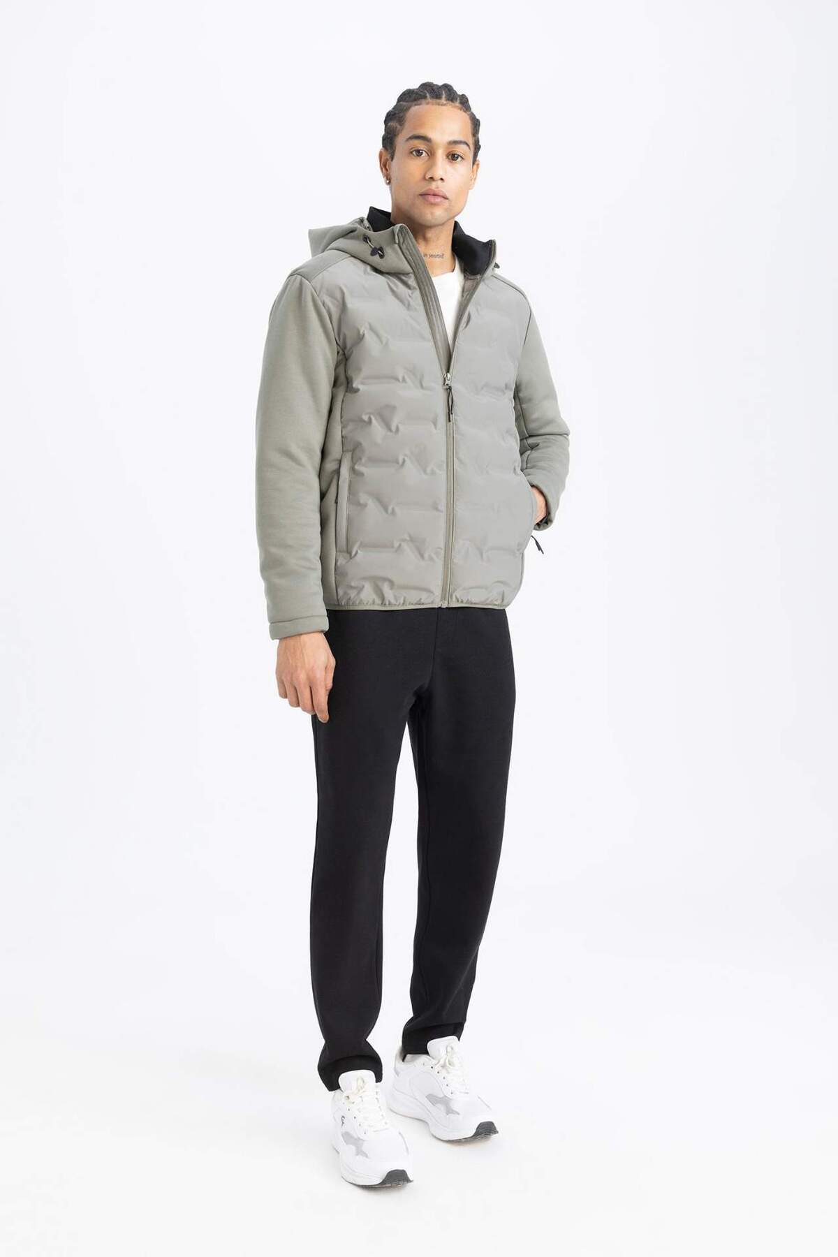 DeFacto-Kurtka wiatroszczelna DeFactoFit Slim Fit Slim Cut z kapturem i kieszenią na zamek B2301AX24SP 6