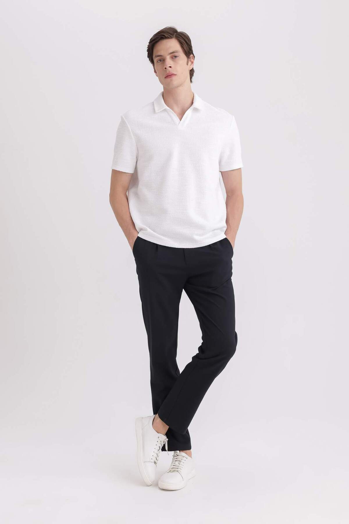 DeFacto-Kalhoty Basic Straight Leg Tailored Fit - Kapsa, A7273Ax24Sp 3