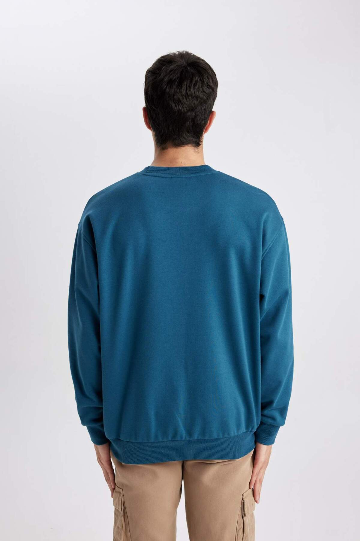 DeFacto-Oversize Wide Fit Crew Neck Basic μασίφ φούτερ T5139AZ24SP 5