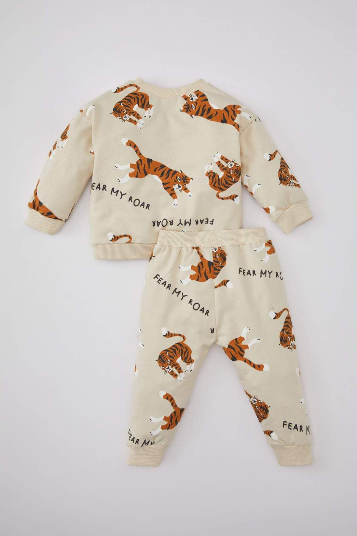 DeFacto-Baby Boy 2 Piece Set Crew Neck Tiger Pattern Sweatshirt Elastic Waist Sweatpants C0643A524Sp 6