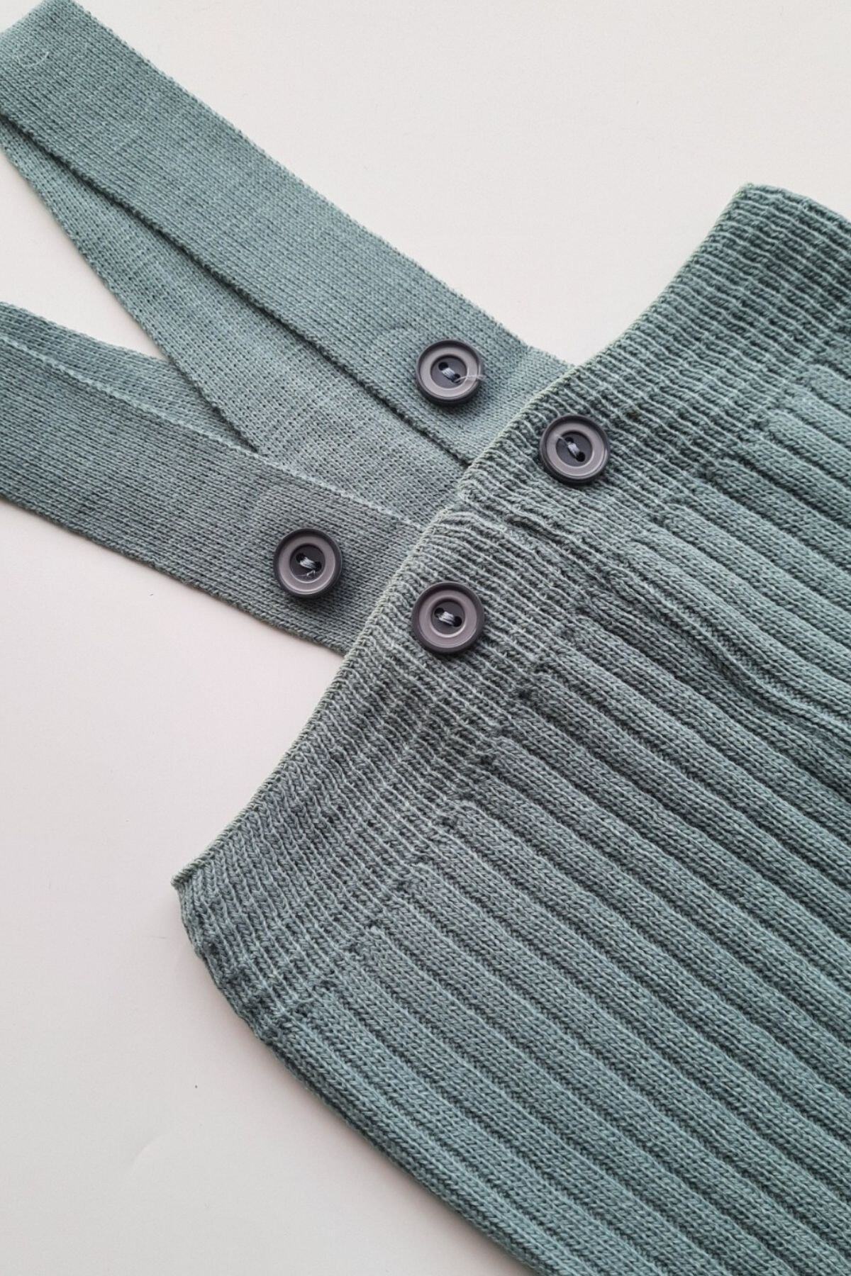 Minytrendy Kız Erkek Bebek Triko Yenidoğan Tulum Salopet 4 Mevsim Ayarlanabilir Çapraz Askılı Esnek Triko Tayt fotoğrafı 5 (önizleme)