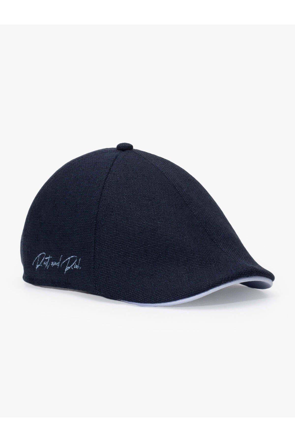 RustandRich-Women Men Navy Blue Casket Hat Timeless Collection Linen 4