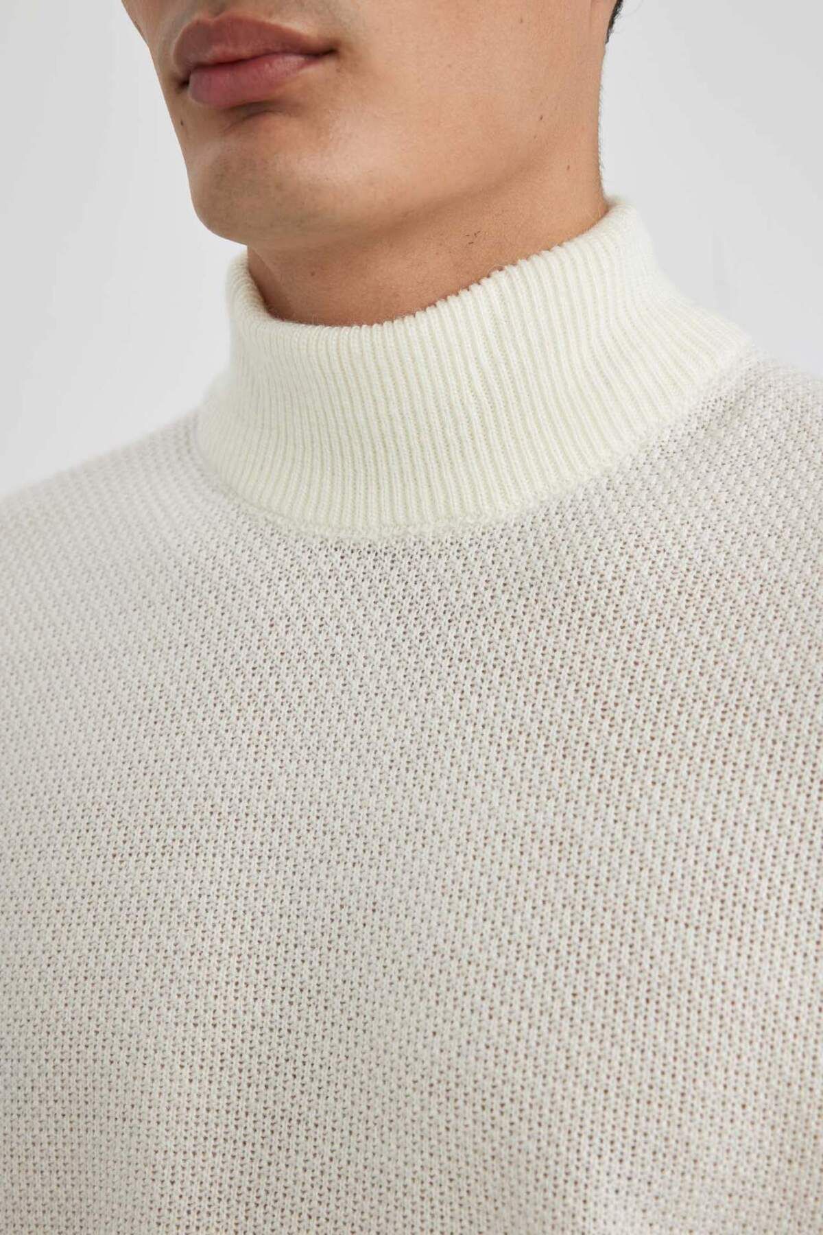 DeFacto-Standard Fit Regular Cut Turtleneck Basic Plain Knitwear Sweater B9708Ax24Sp 6