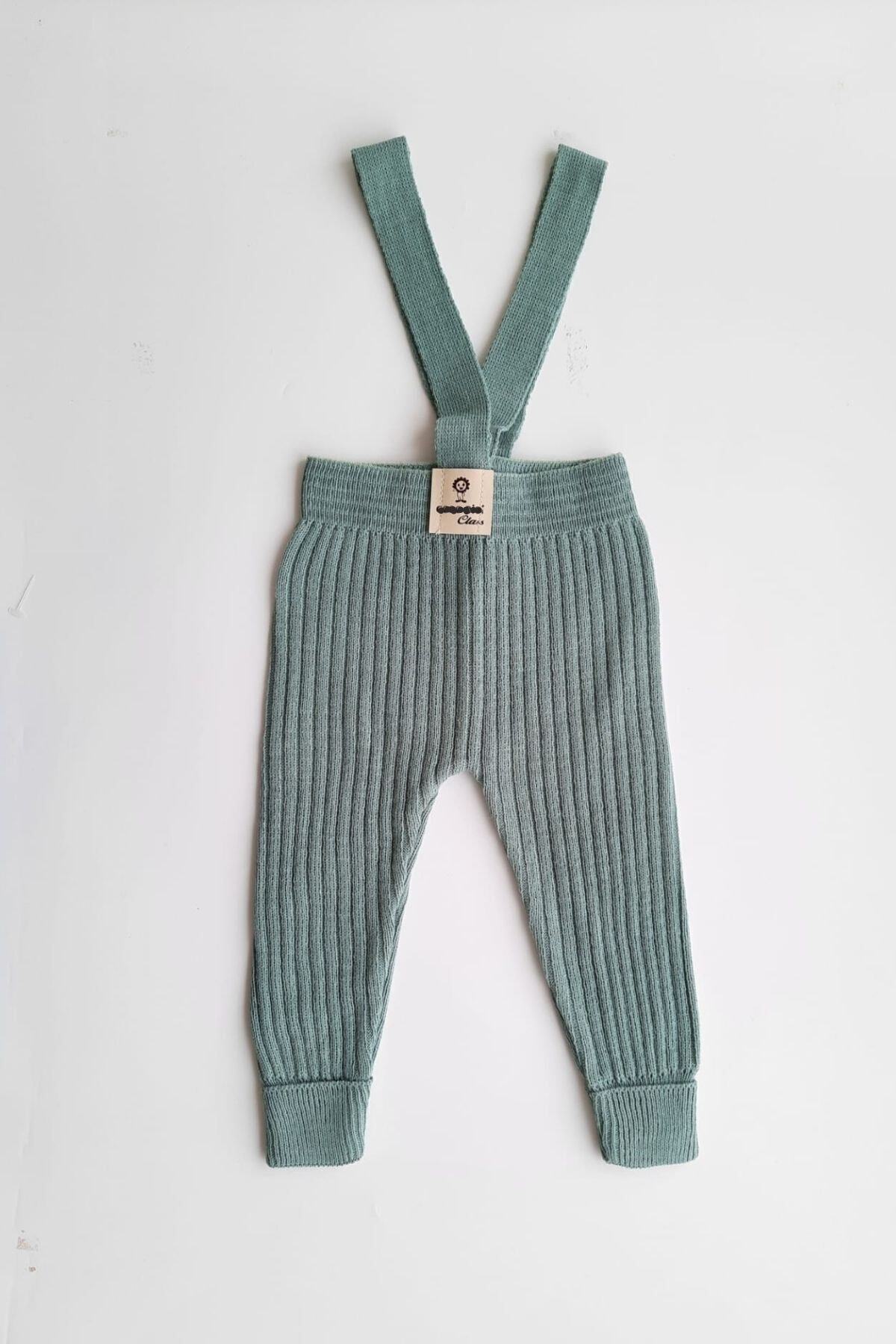 Minytrendy Kız Erkek Bebek Triko Yenidoğan Tulum Salopet 4 Mevsim Ayarlanabilir Çapraz Askılı Esnek Triko Tayt fotoğrafı 3 (önizleme)