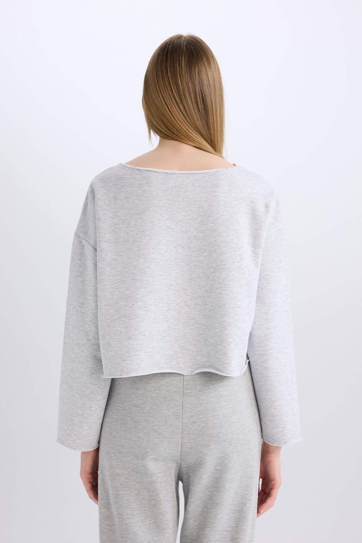 DeFacto-Πιτζάμες με μακρυμάνικο λαιμόκοψη Casual Top-Fall in Love B1279AX23WN 6