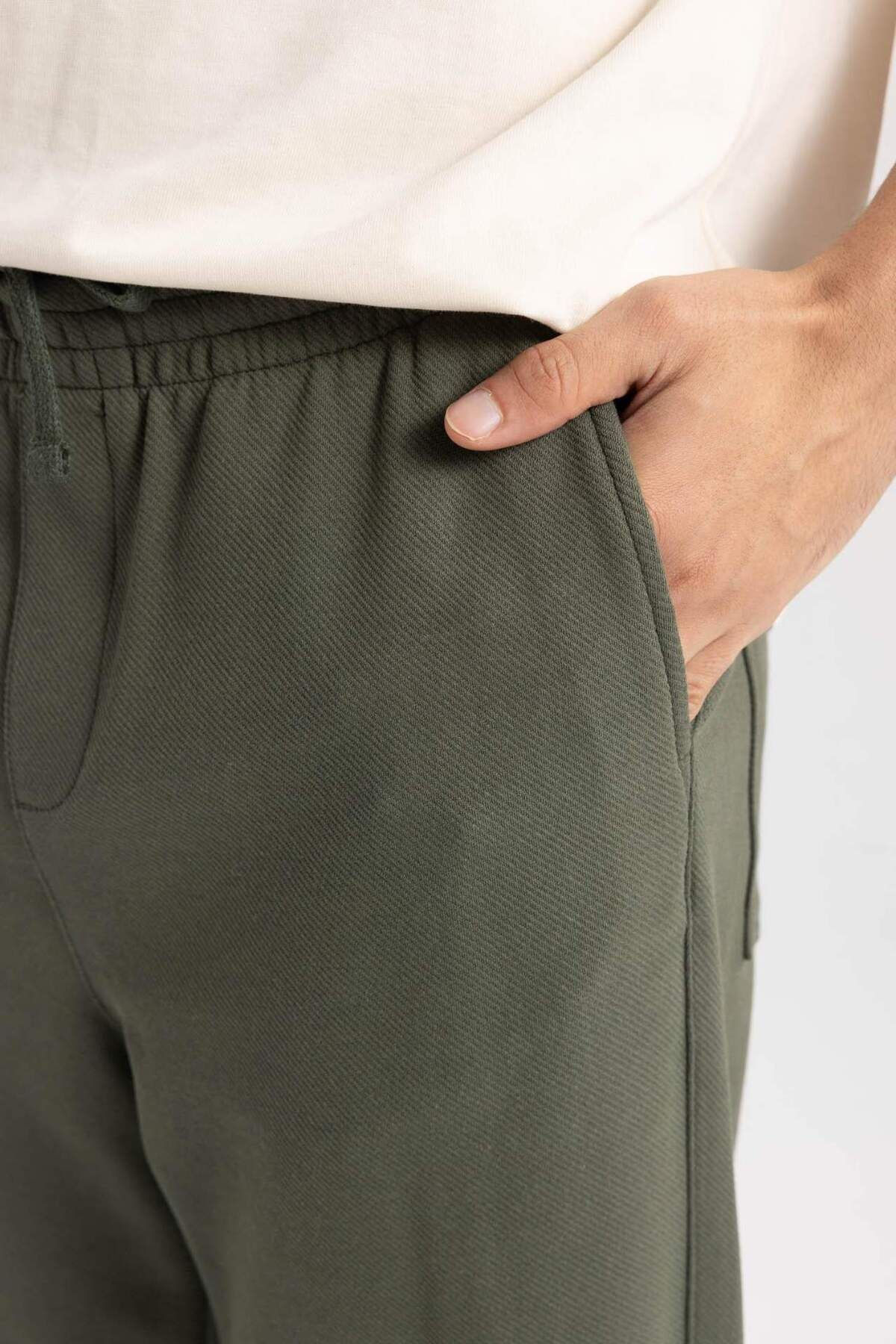 DeFacto-Relax Fit Hose mit Schnürung in der Taille und geradem Bein mit Taschen B7334AX23WN 8