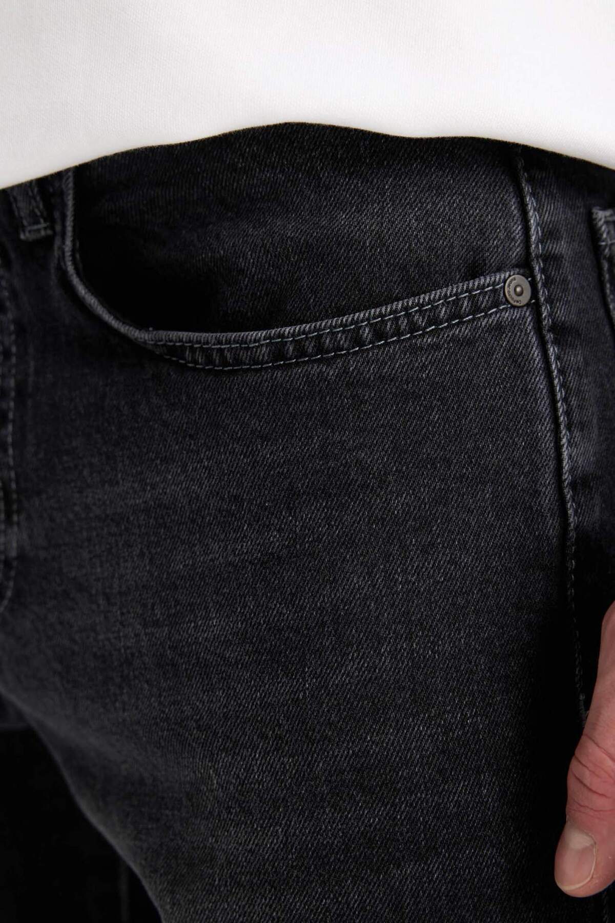 DeFacto-Slim Tapered Fit Slim Fit Normale Taille Schrumpfende Bein Jeans B7780AX24SP 6