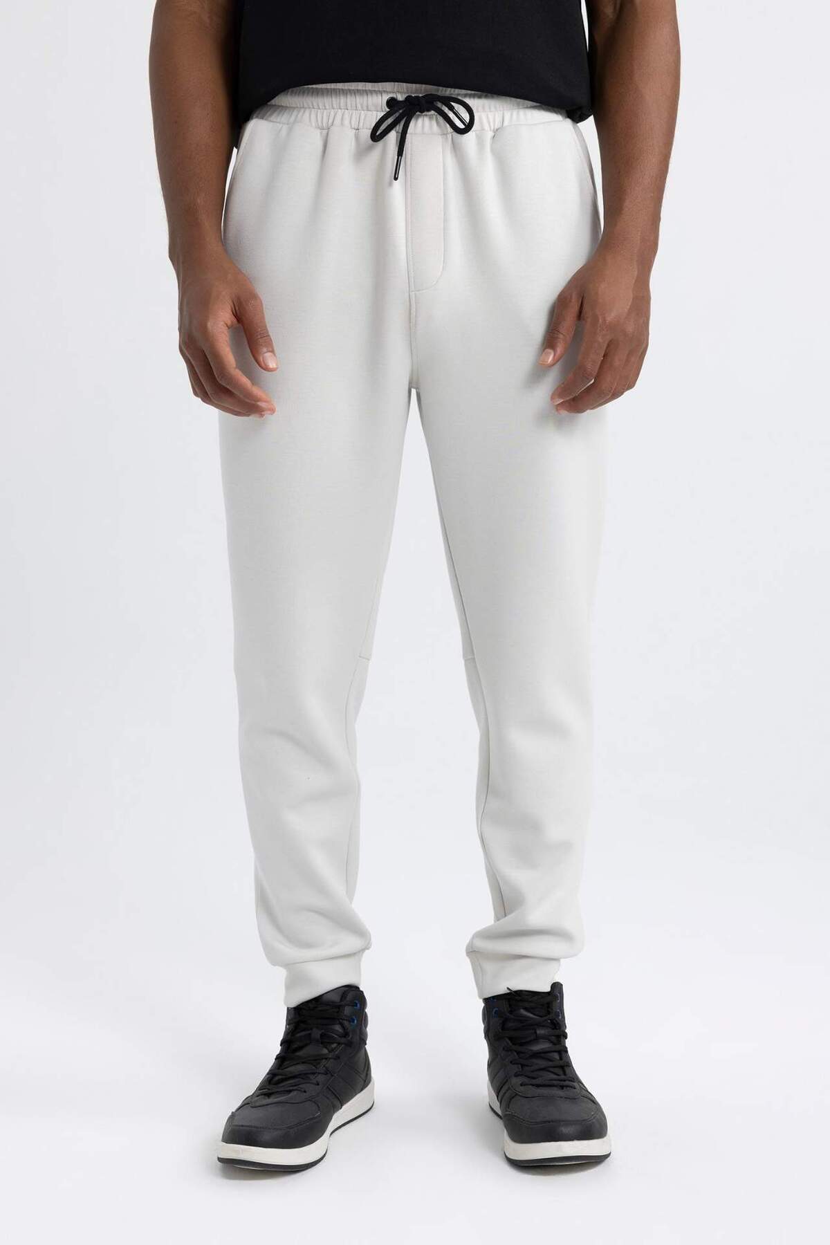 DeFacto-Slim Fit Jogger Sweatpants - Skuba Diving ύφασμα με ελαστικά πόδια και τσέπες 1
