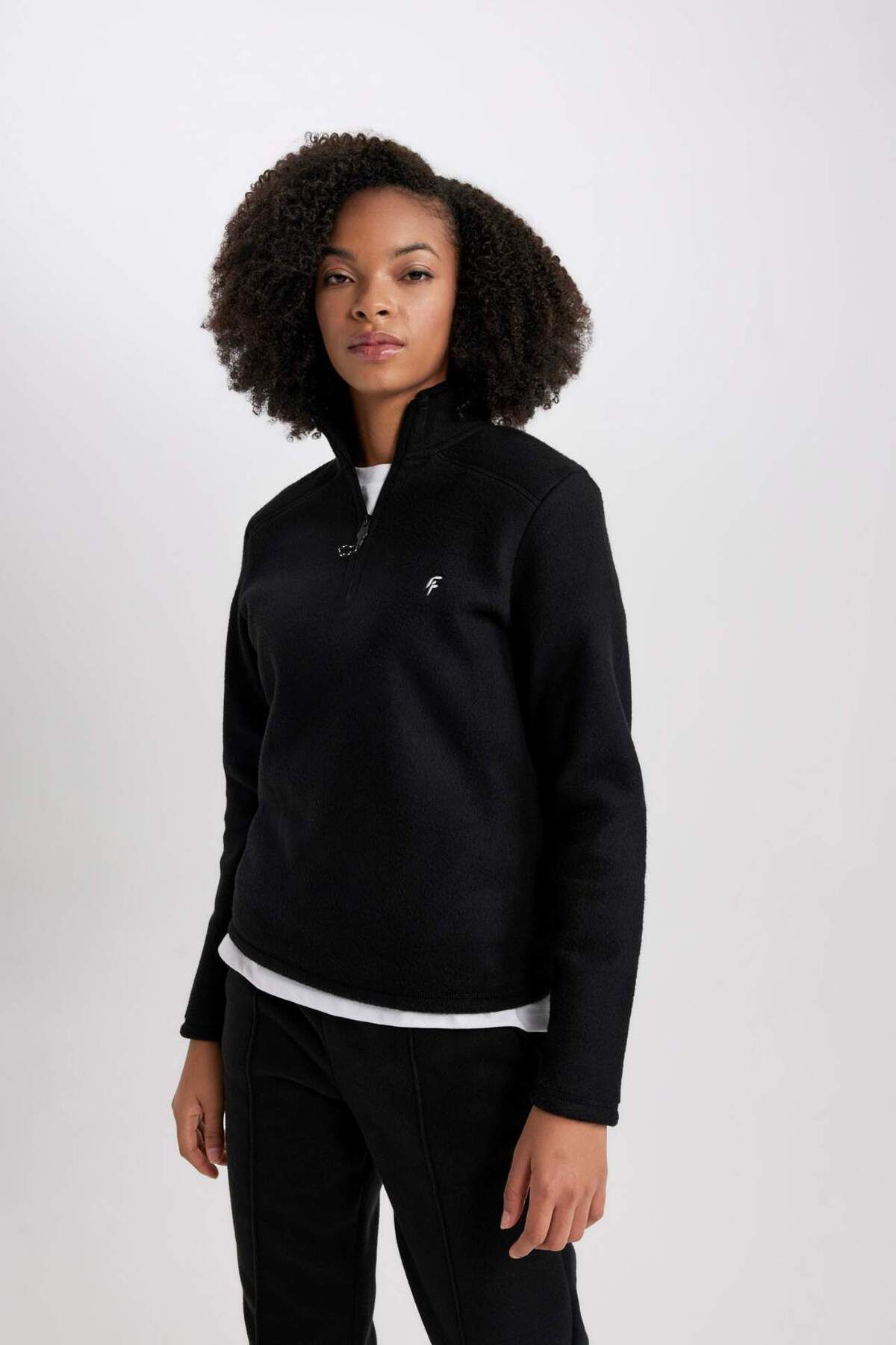 DeFacto-DeFactoFit Standard Fit mikina s potiskem na zip s límečkem A4501AX23WN 5