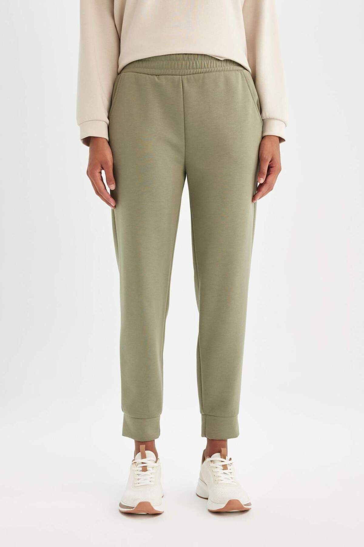 DeFacto-Fit Jogger Sweatpants Standard Fit Elastic Waist Basic Straight with Pockets B6358Ax23Wn 1