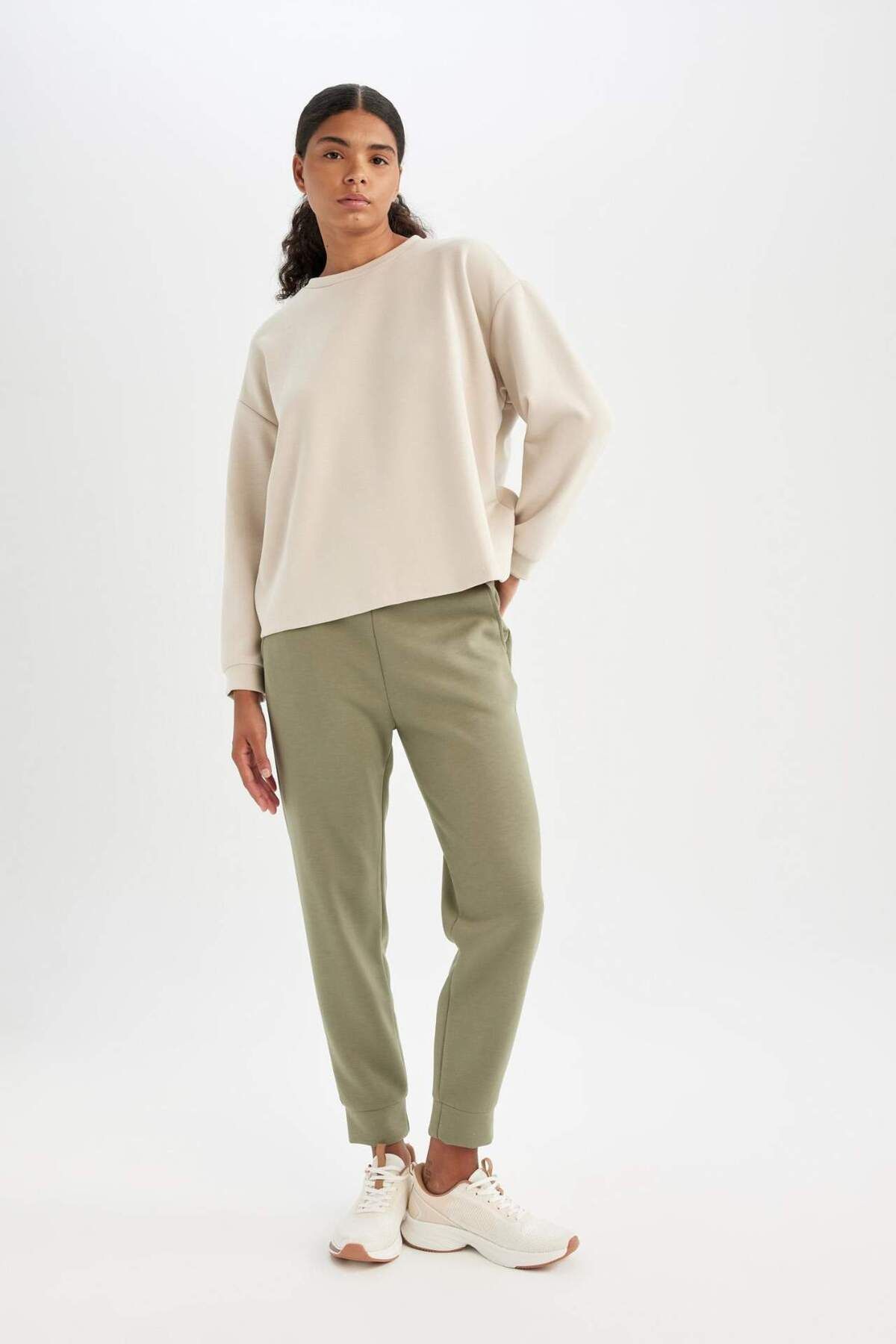 DeFacto-Fit Jogger Sweatpants Standard Fit Elastic Waist Basic Straight with Pockets B6358Ax23Wn 6