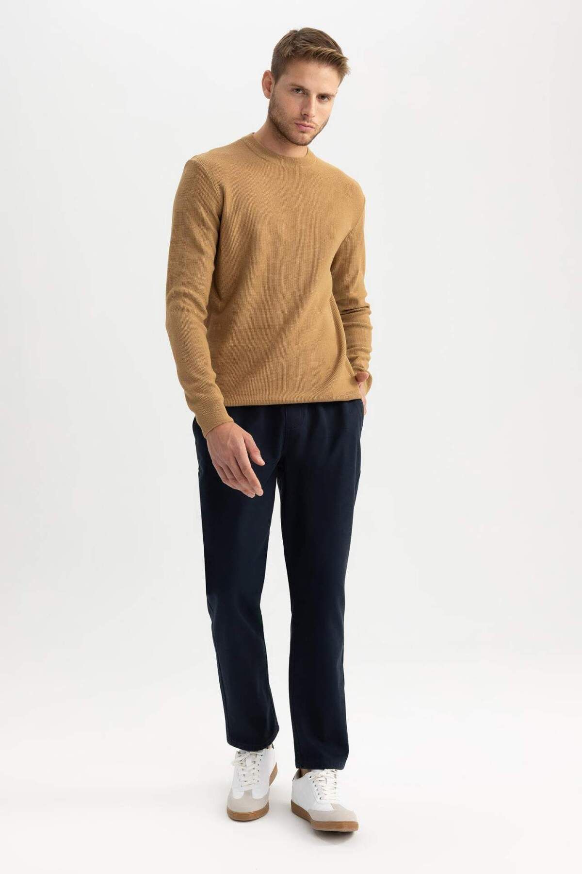 DeFacto-Fleece Jogger Pants Waist Lace-Up Elastic Pocket Straight Leg A8036Ax23Au 6