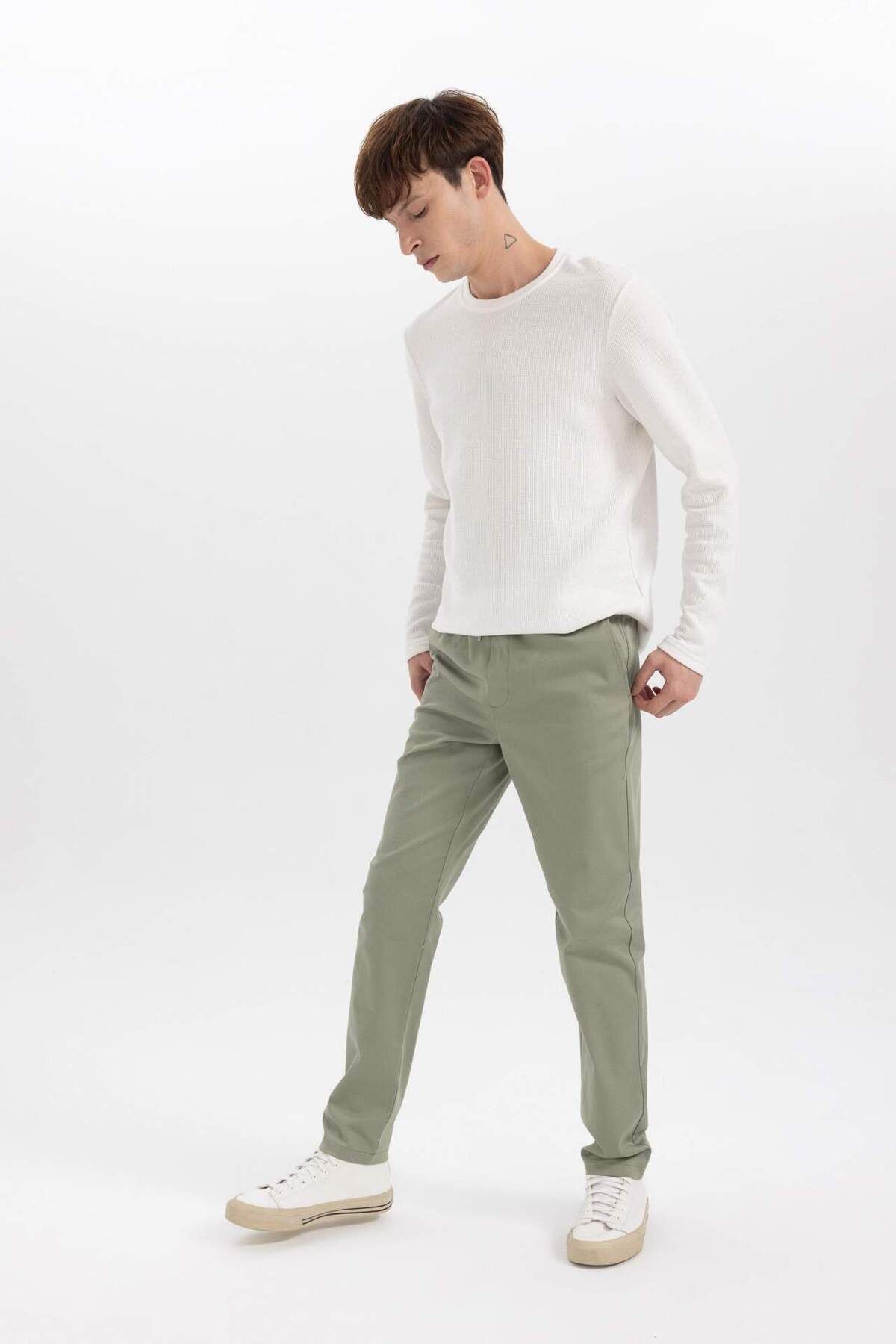DeFacto-Jogger Pants Basic Plain Modal Tight Leg with Pockets B2155Ax23Au 6